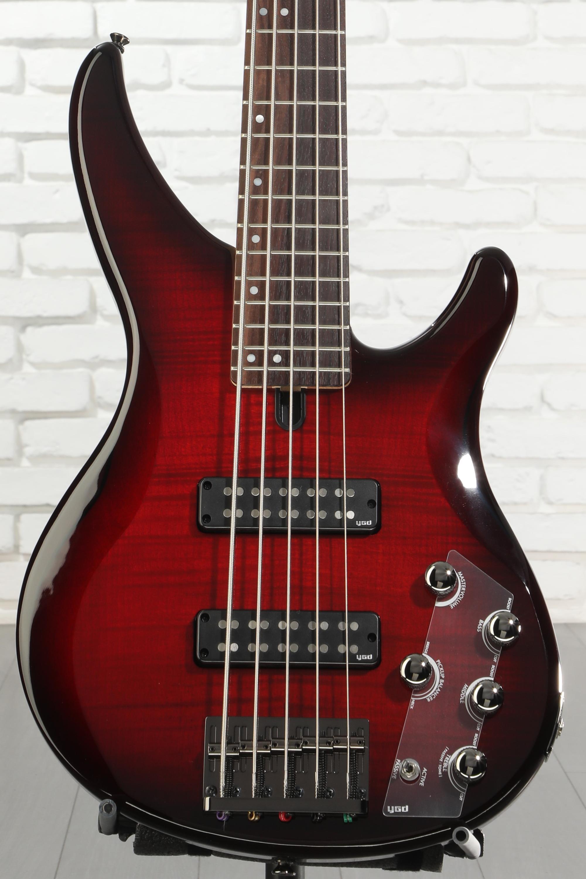 Yamaha TRBX605FM 5-string Bass Guitar - Dark Red Burst | Sweetwater