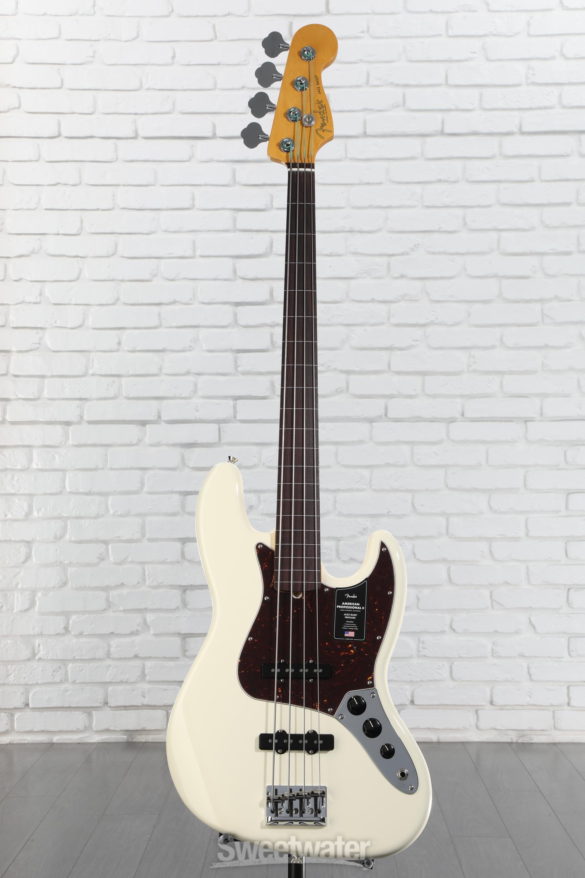 Fender American Professional II Jazz Bass Fretless - Olympic White