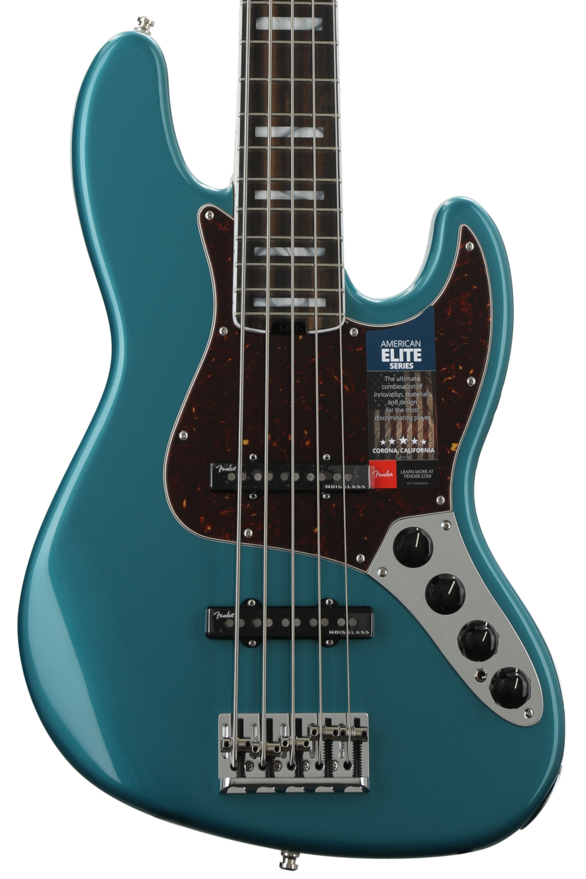 Fender American Elite Jazz Bass V - Ocean Turquoise w/ Ebony