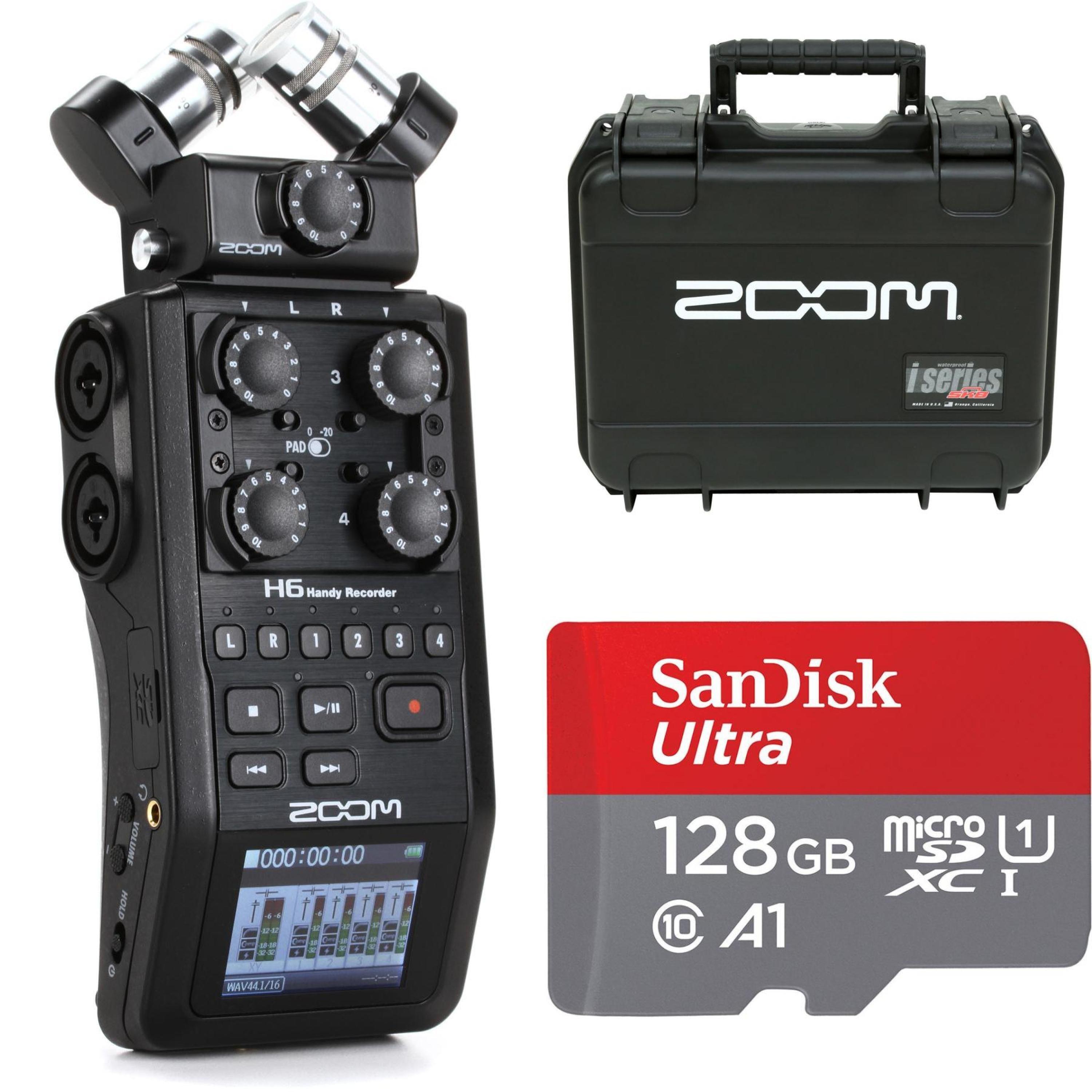 ZOOM H6 ENREGISTREUR portable, MP3/WAV, carte SD/SDHC/SDXC, capsules  modulaires, 4x entr.micro/ligne
