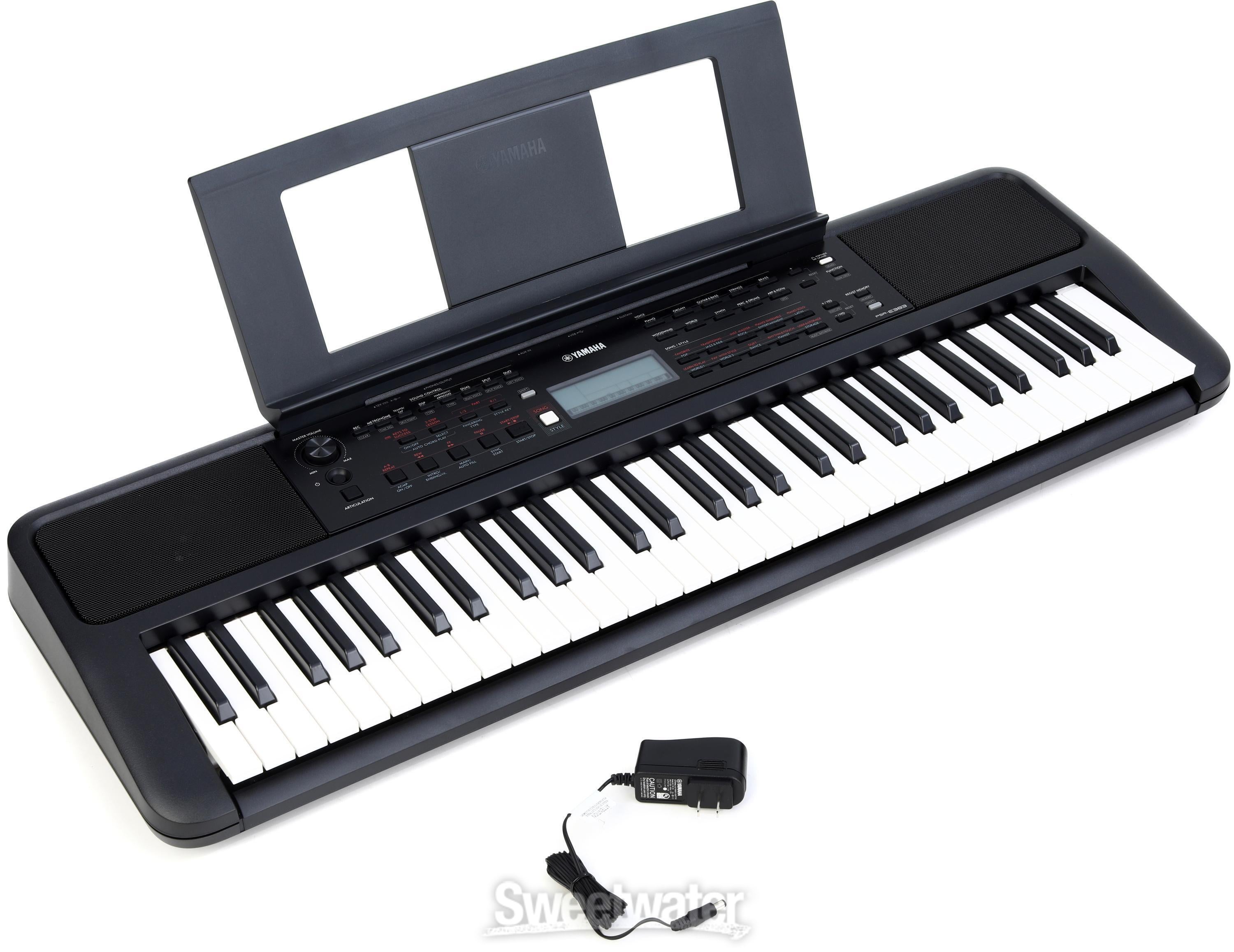 Yamaha PSRE383 61-key Mid-range Portable Keyboard with PA130