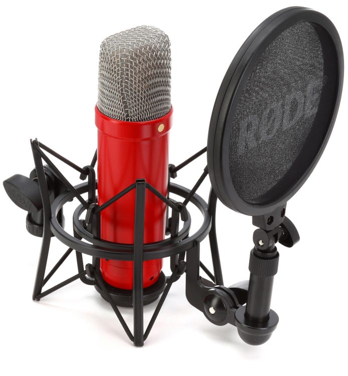 Rode NT1 Signature Series Condenser Microphone with SM6 Shockmount and Pop Filter - Red