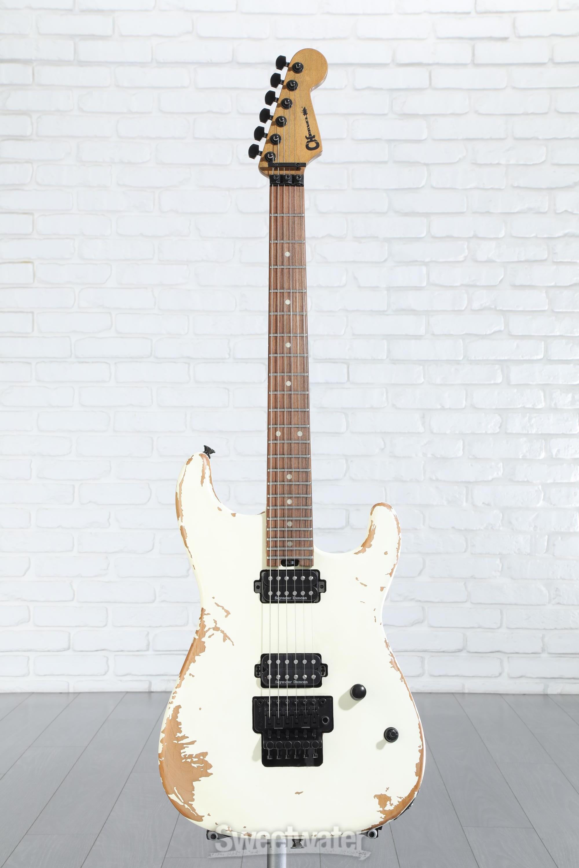 Charvel Pro-Mod Relic San Dimas Style 1 HH FR PF Electric Guitar -  Weathered White