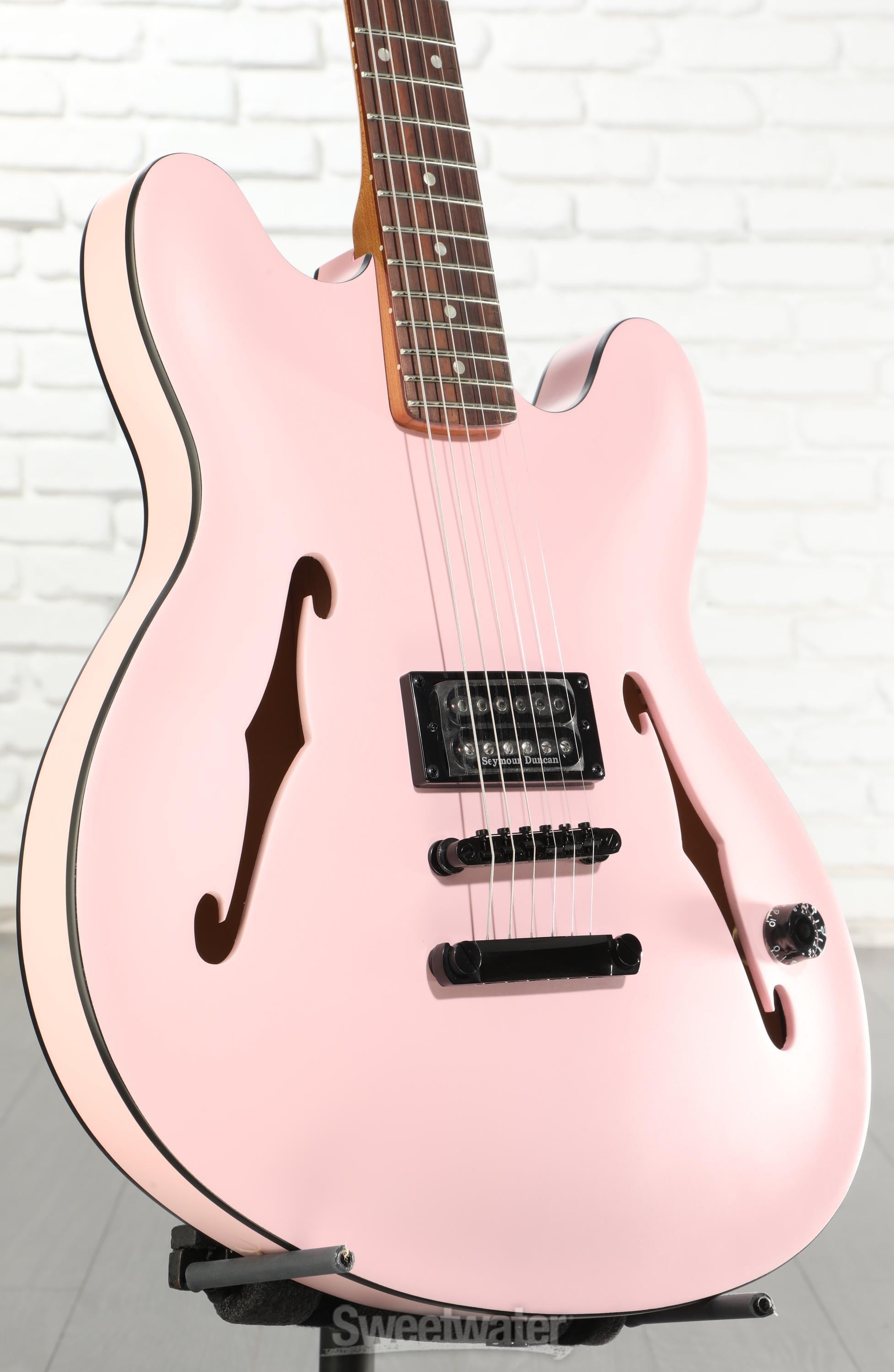Photo of Fender Tom DeLonge Starcaster Semi-hollowbody Electric Guitar - Satin Shell Pink