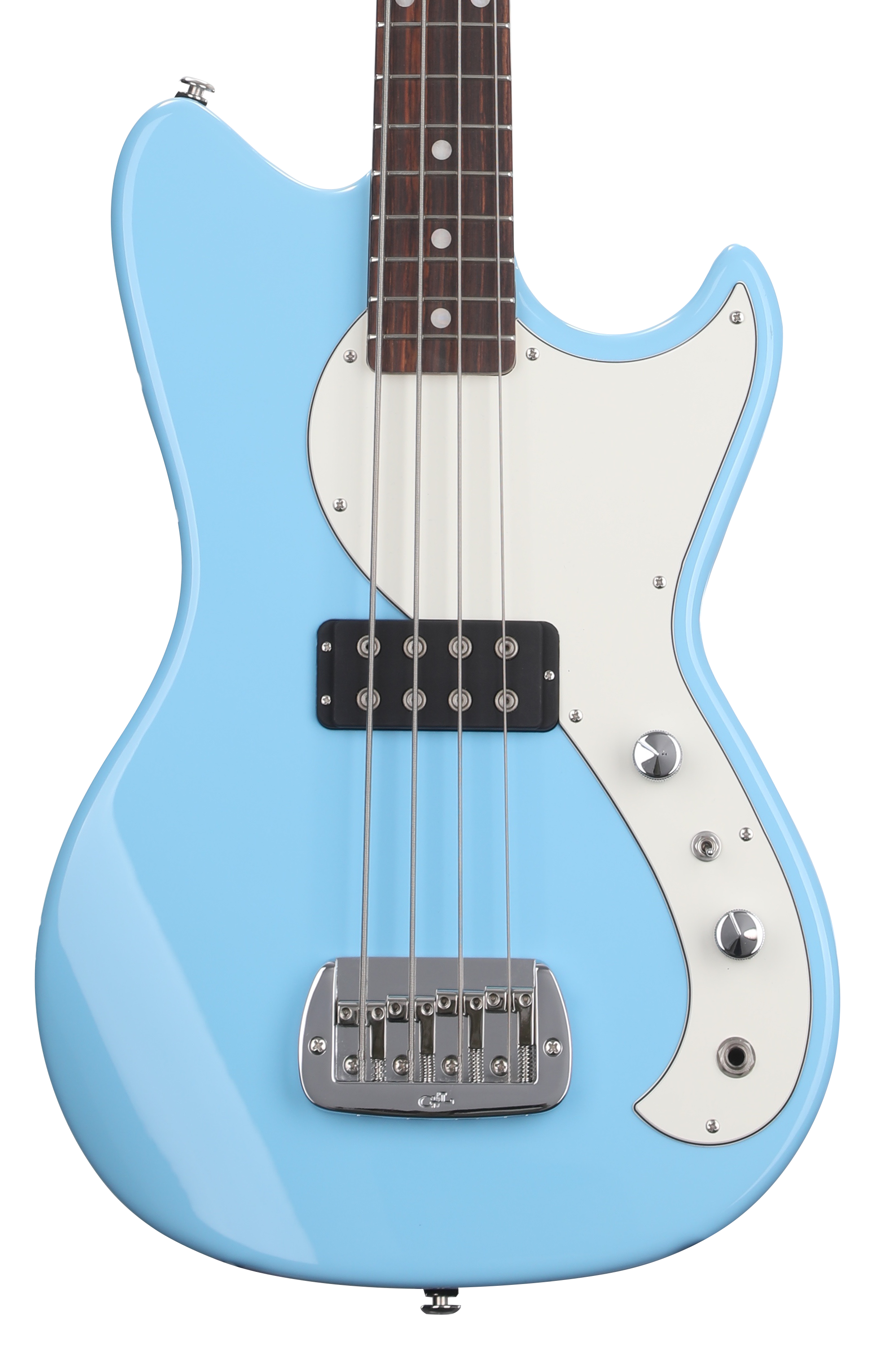 G&L Fullerton Deluxe Fallout Bass Guitar - Himalayan Blue | Sweetwater