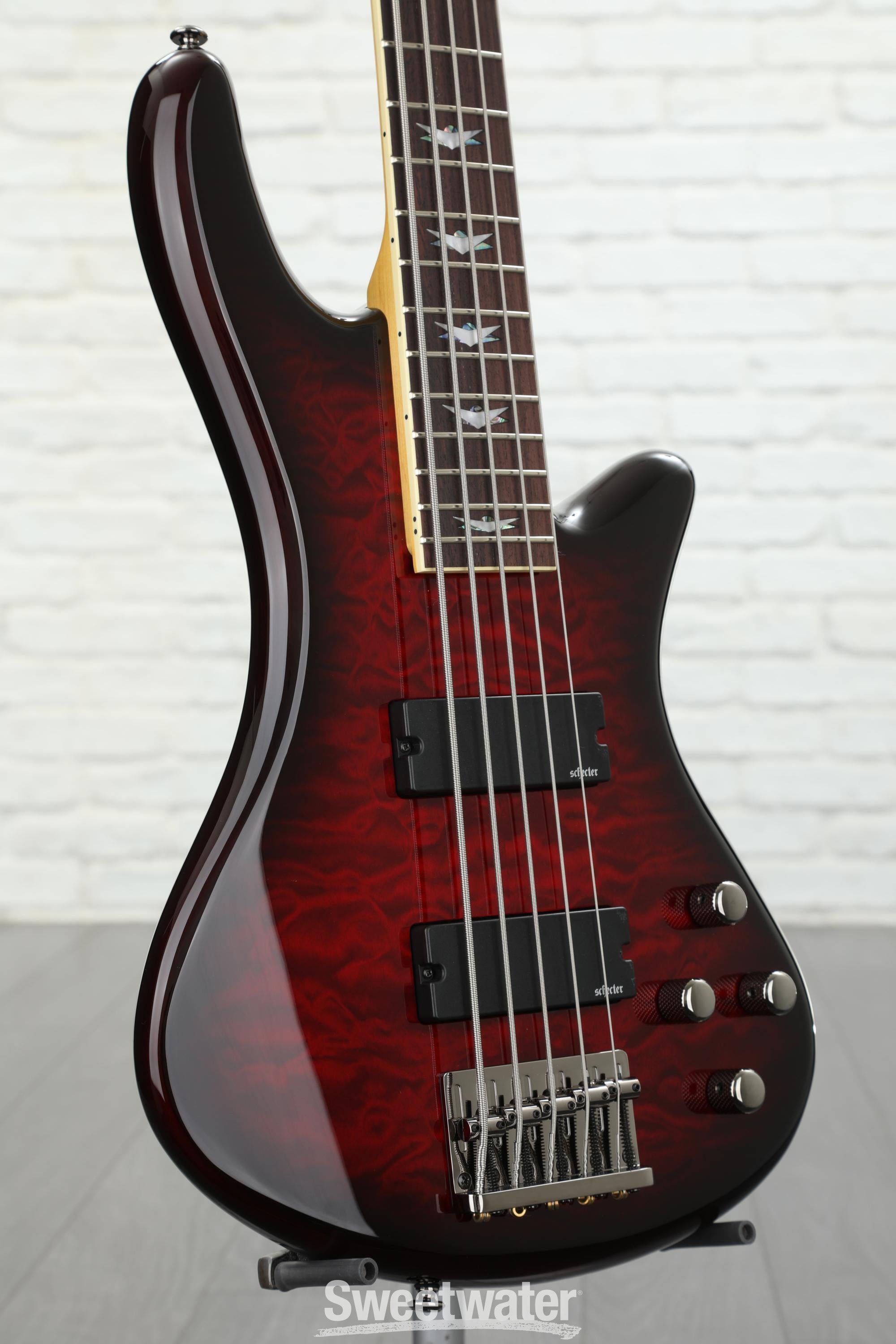 Schecter Stiletto Extreme 5 Bass Guitar - Black Cherry