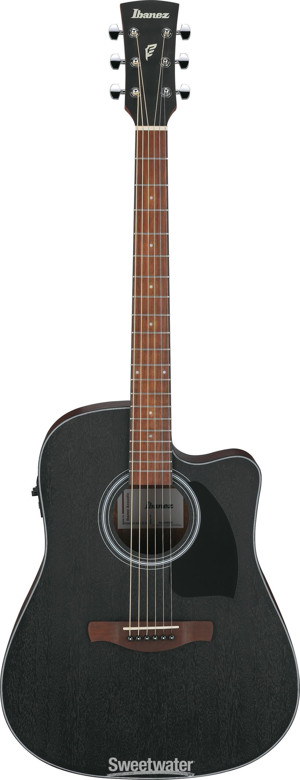 Ibanez PF54CE Acoustic-electric Guitar - Open-pore Weathered Black