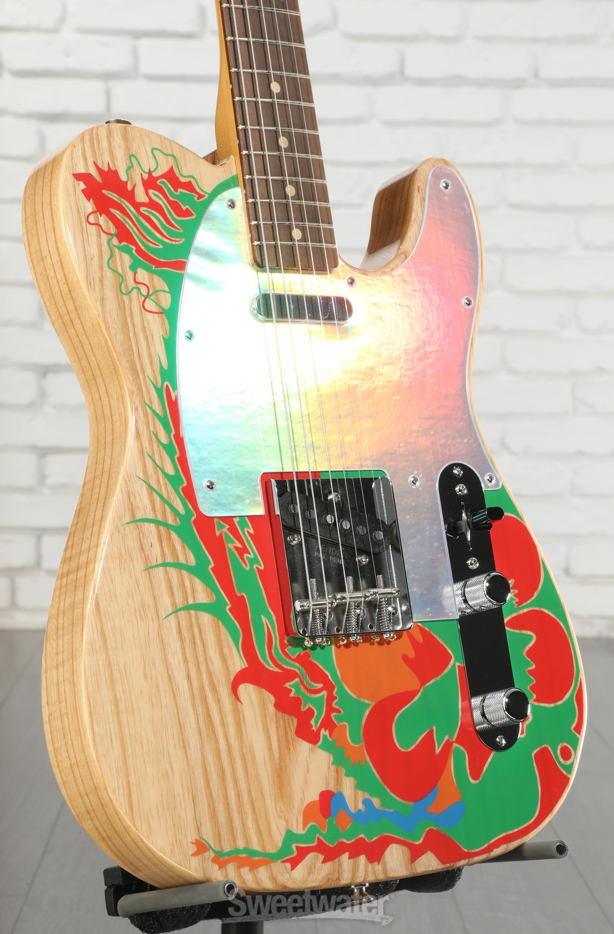 ギター Fender Jimmy Page Telecaster Fender Jimmy Page Telecaster - Natural with Artwork | Sweetwater