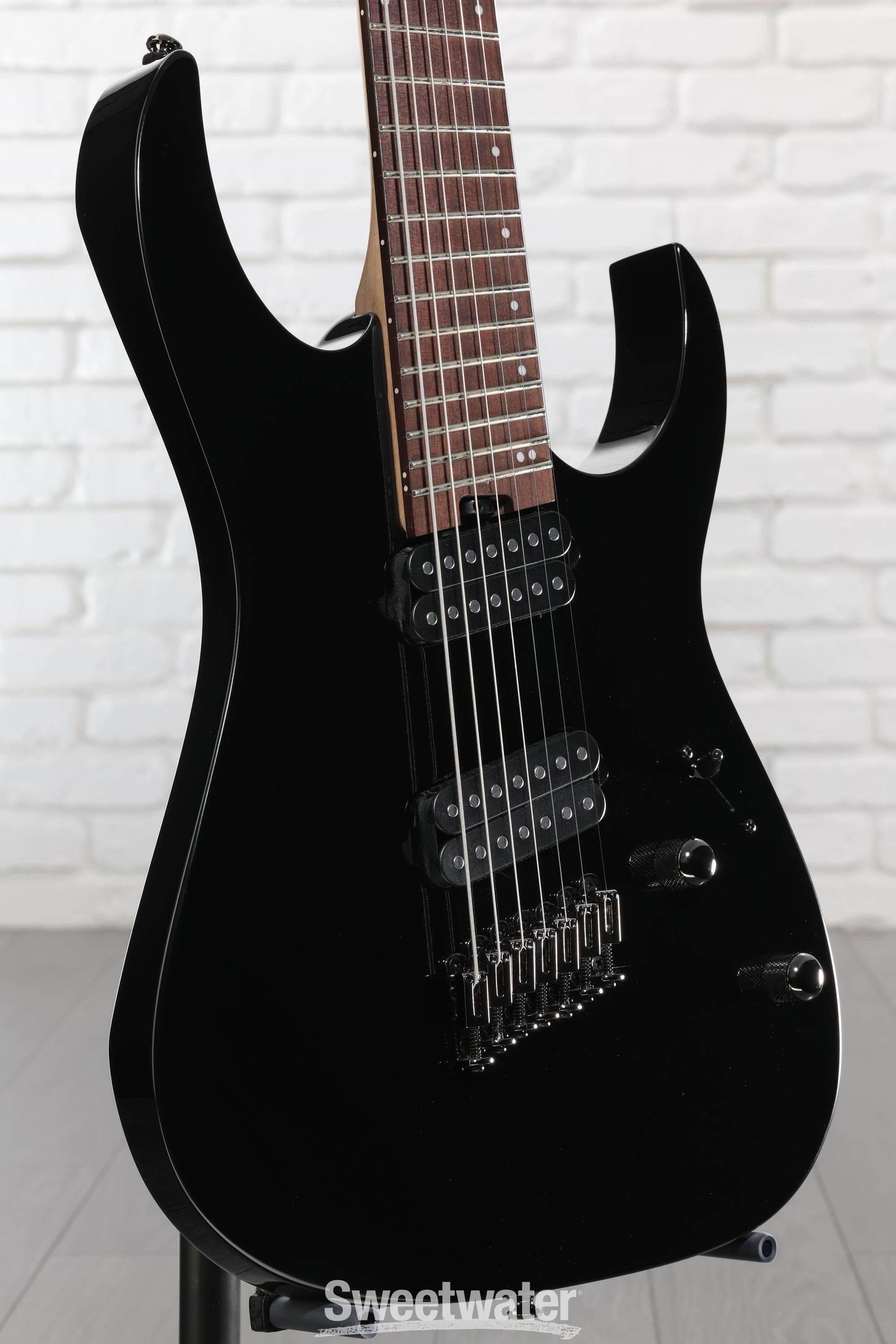 中古品 新品弦プレゼント Ibanez RGMS7-BK 7-String Ibanez RGMS7 Multi-Scale 7-String Electric Guitar Black | Guitar