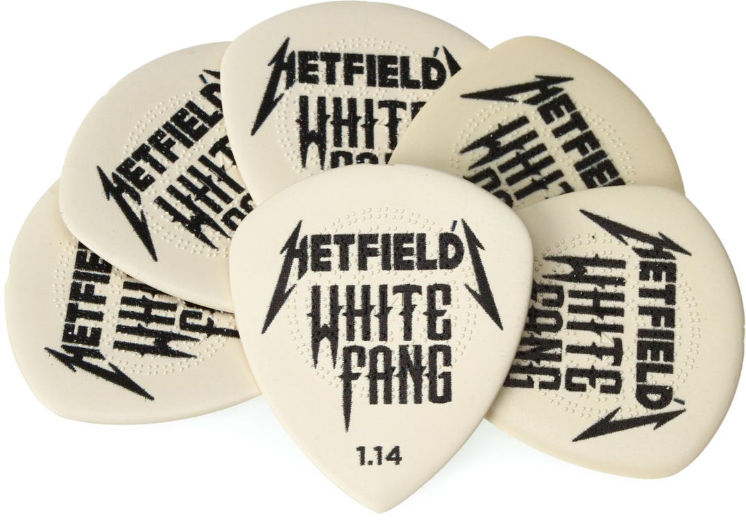 Dunlop James Hetfield White Fang Custom Guitar Picks 1.14mm 6-pack |  Sweetwater