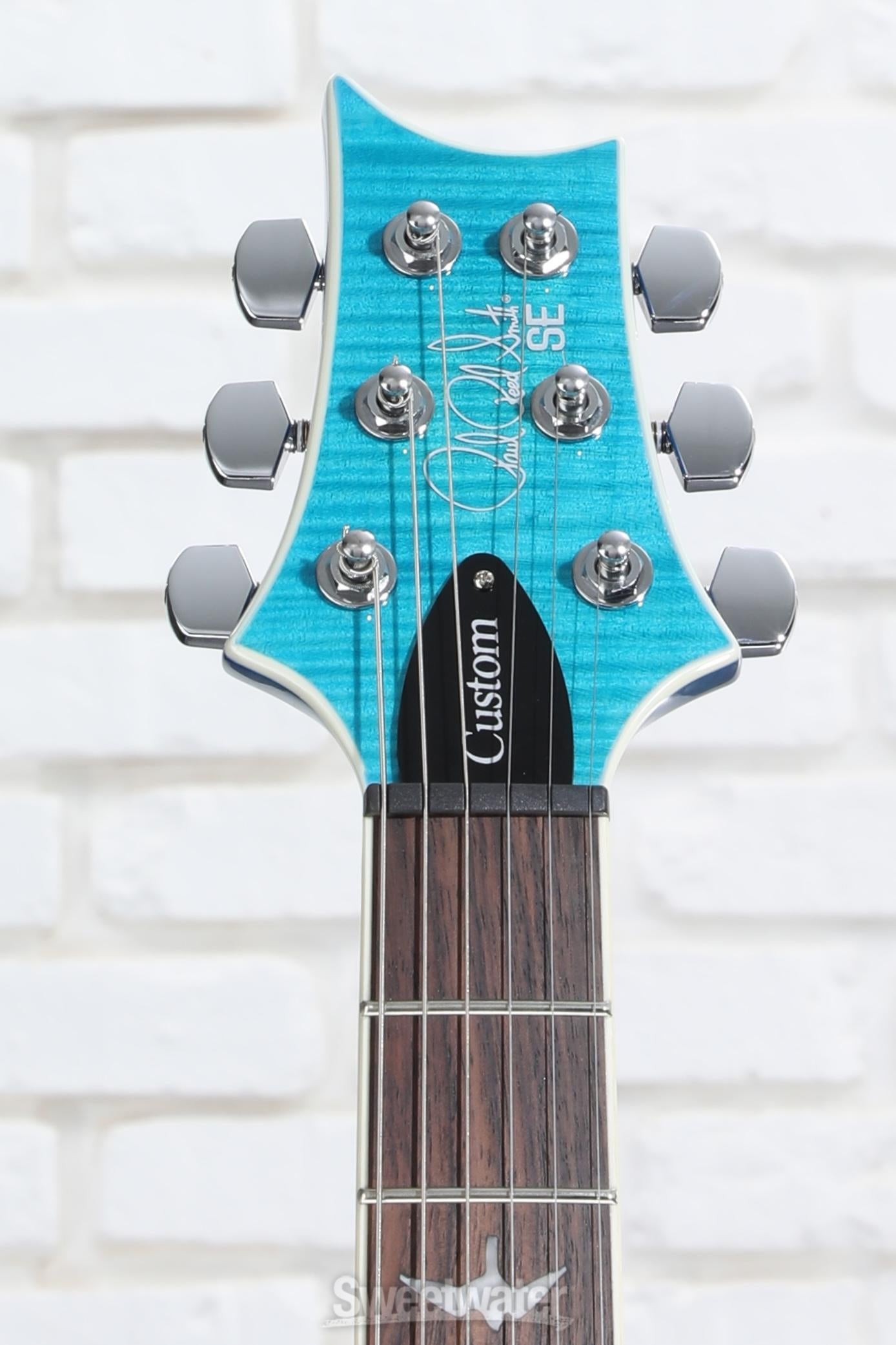 PRS SE Custom 24 Semi-Hollow Piezo Electric Guitar - Lake Blue | Sweetwater