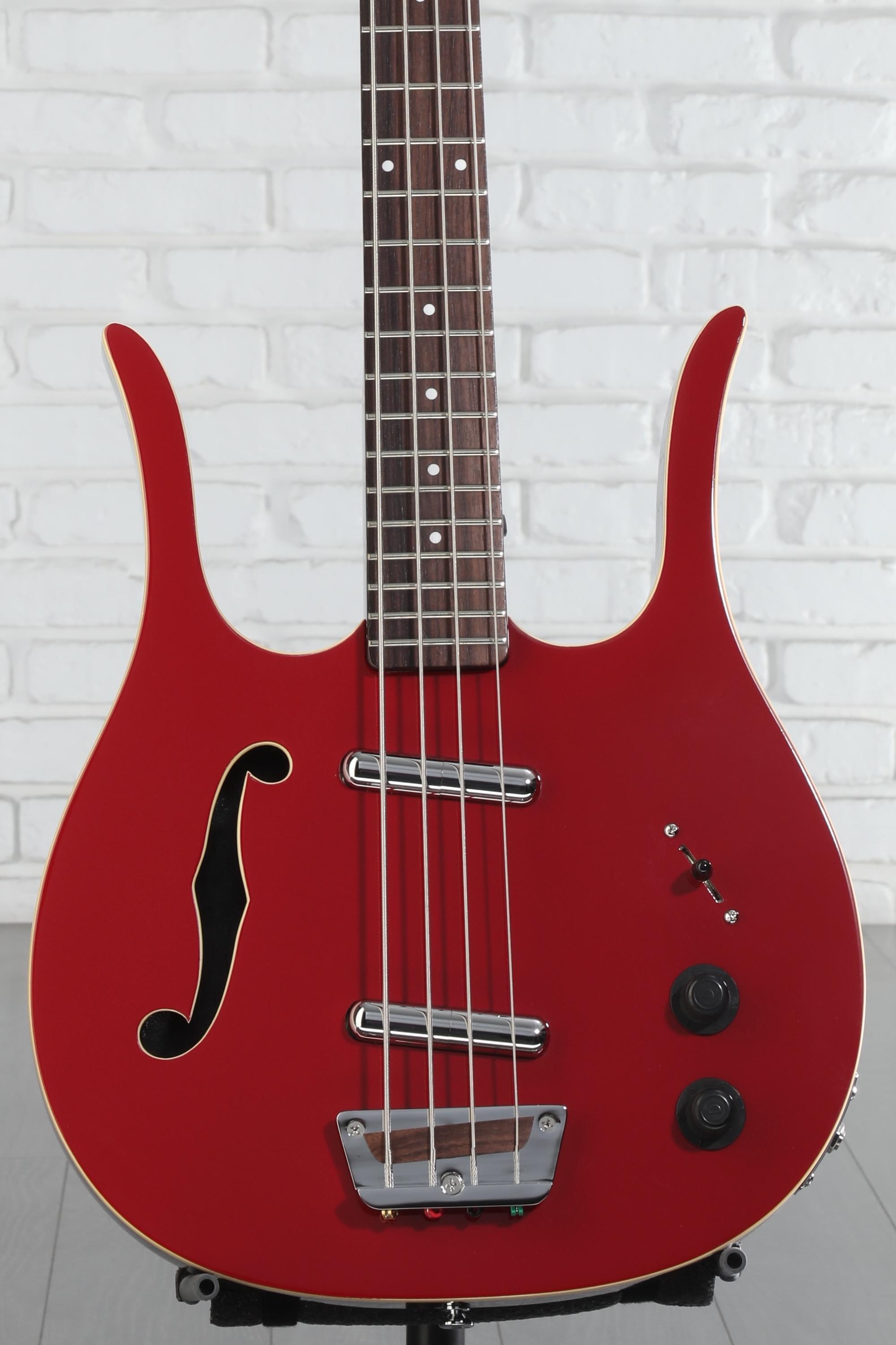 Danelectro Red Hot Longhorn Semi-hollowbody Bass Guitar - Red