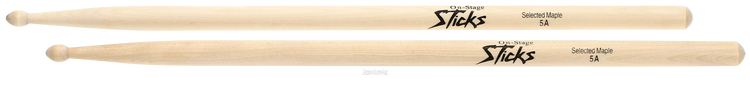 On-Stage Maple Drumsticks 12-pair - 5A - Wood Tip
