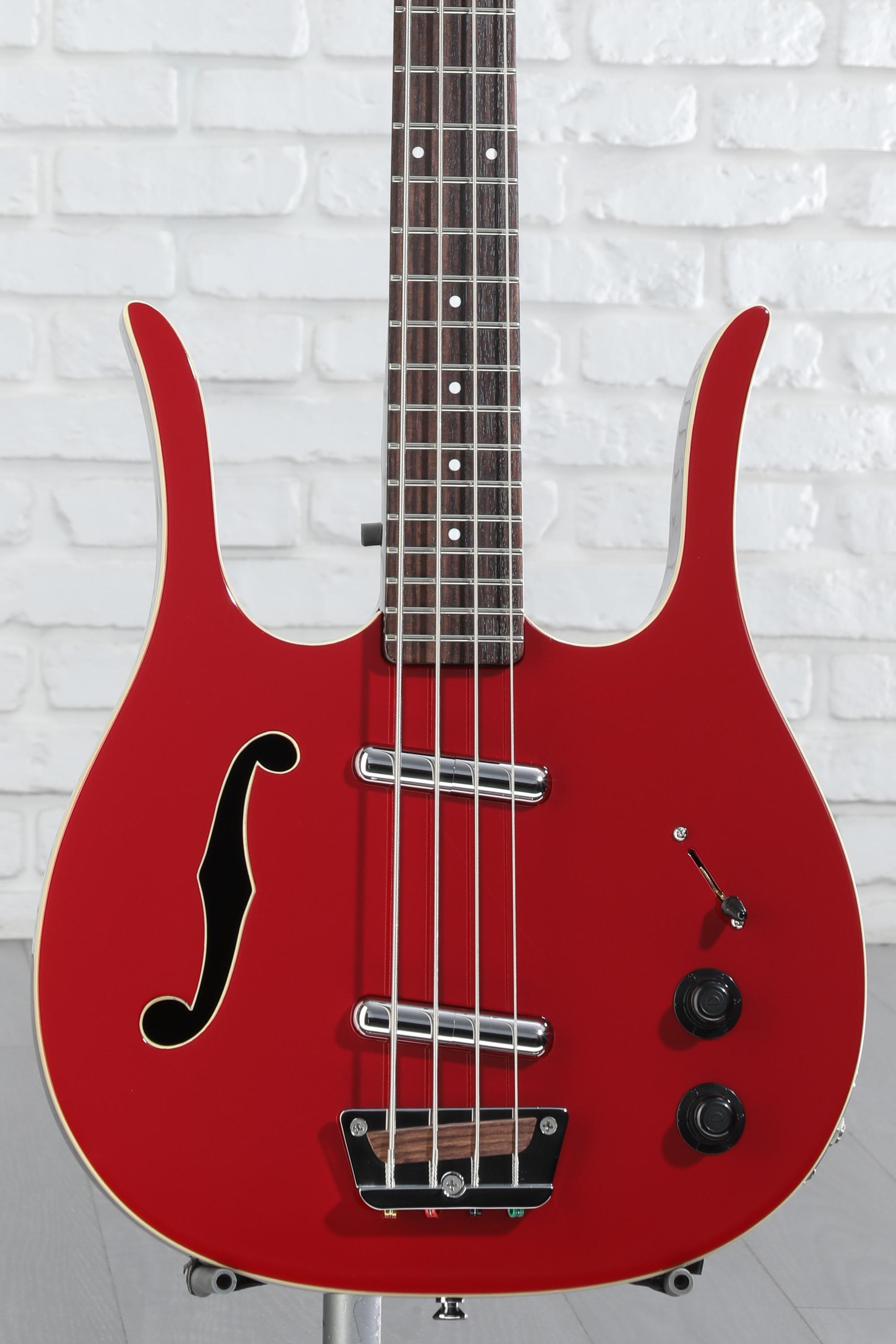 Danelectro Red Hot Longhorn Semi-hollowbody Bass Guitar - Red