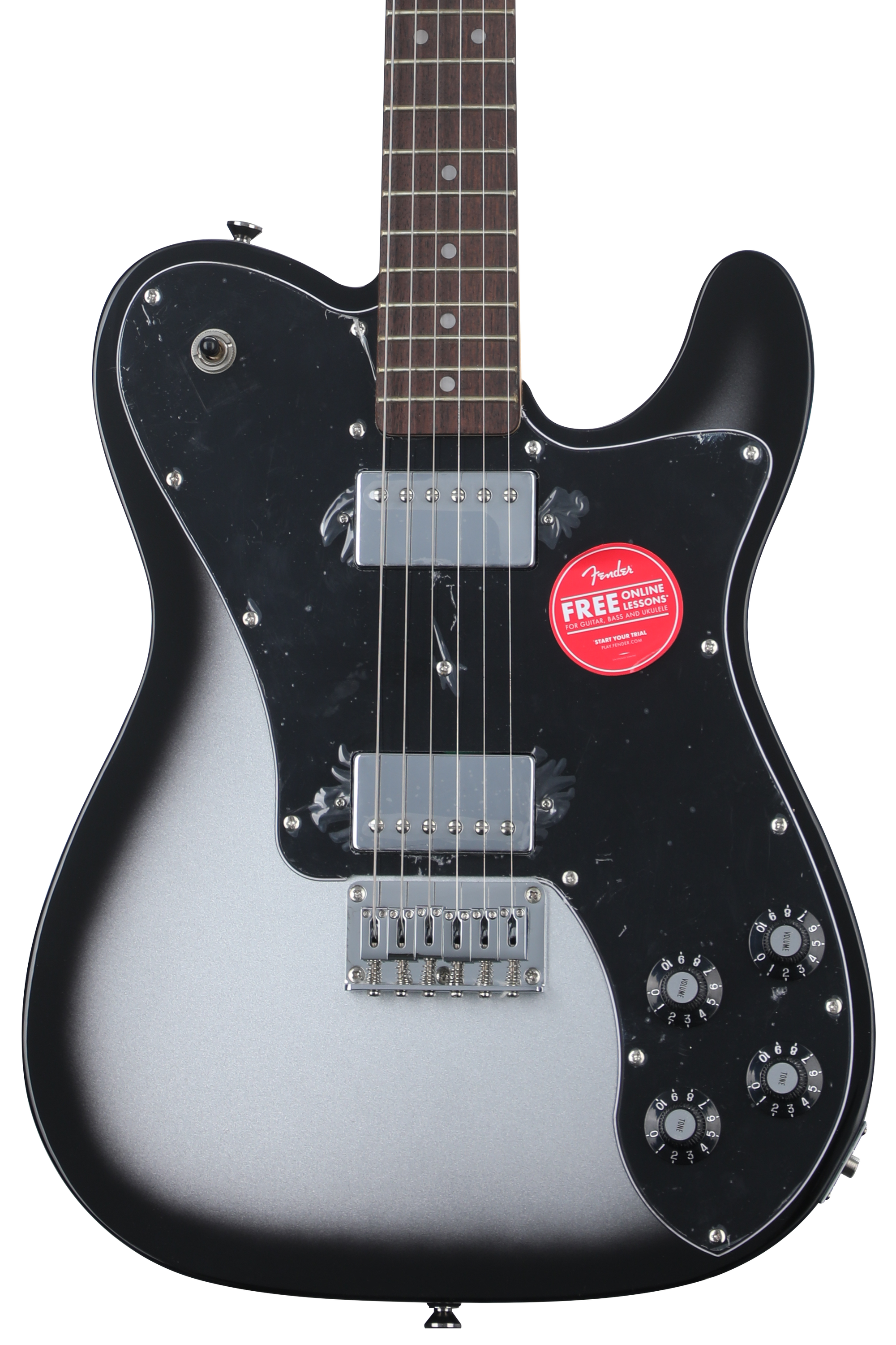 Squier Affinity Series Telecaster Deluxe Electric Guitar - Silver Burst,  Sweetwater Exclusive