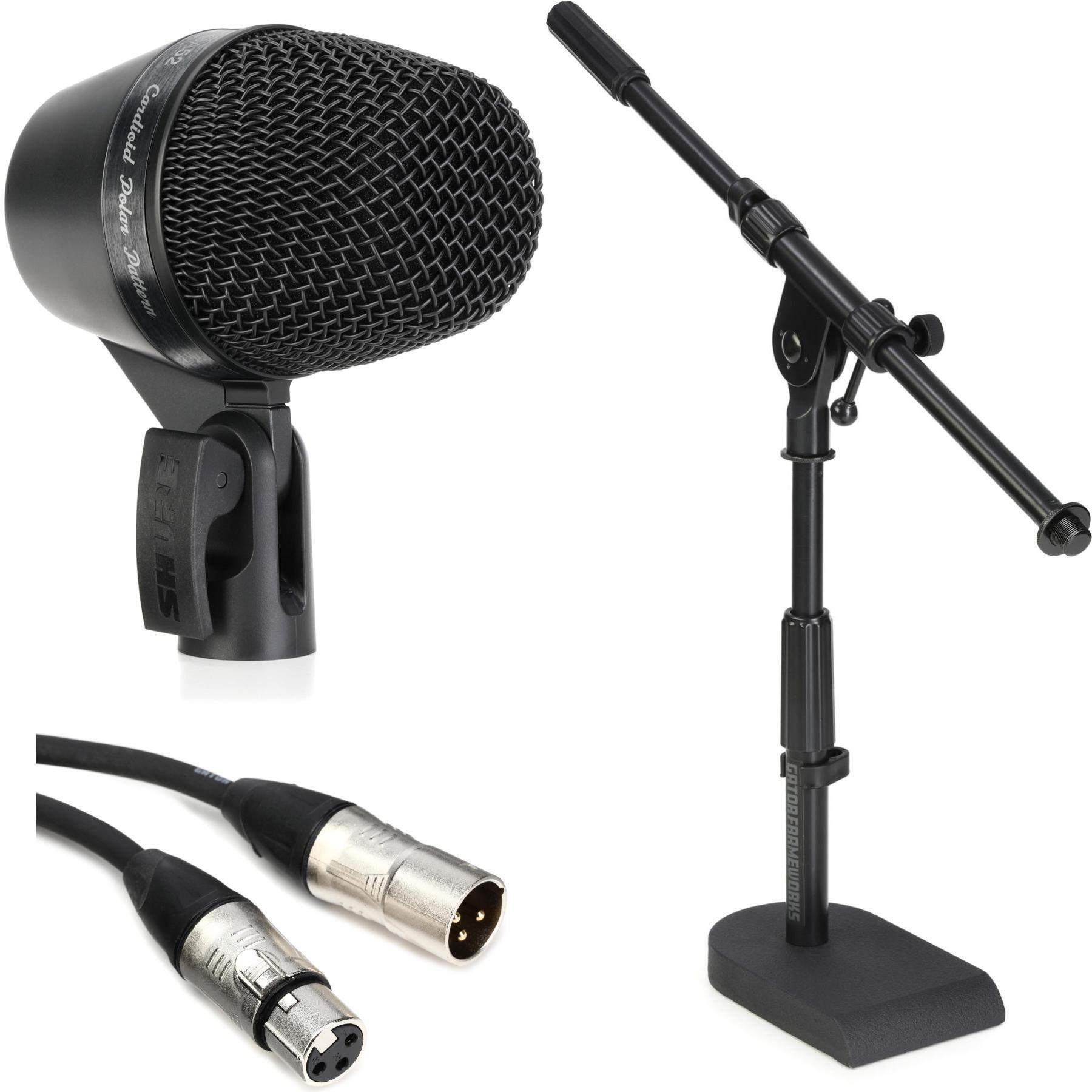 Shure PGA52 Cardioid Dynamic Kick Drum Microphone with Stand