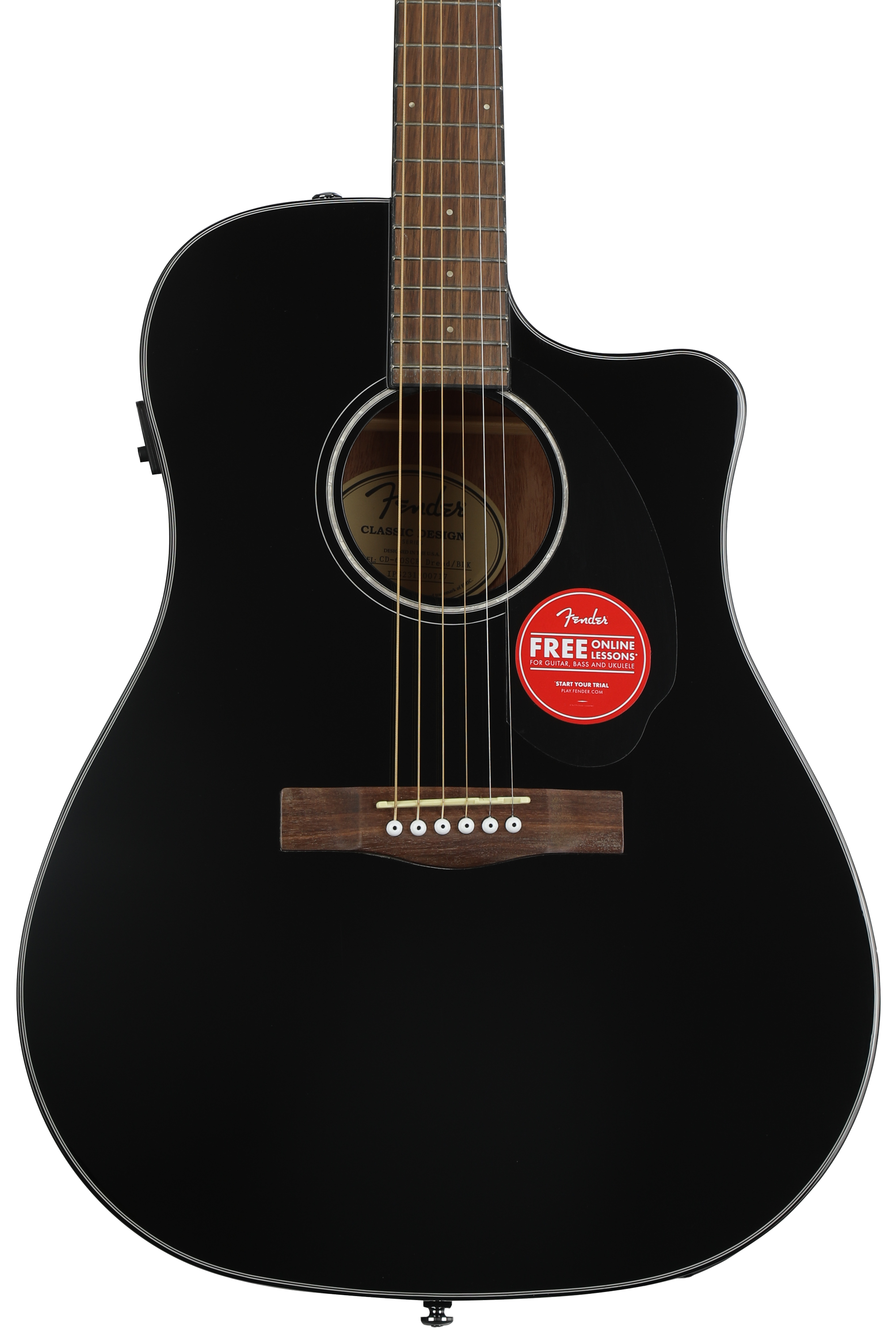 Fender CD-60SCE Acoustic-electric Guitar - Black | Sweetwater