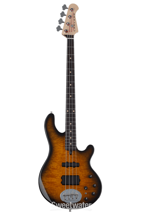 Lakland USA 44-94 Deluxe Quilted Maple Bass Guitar - Tobacco Lakland USA 44-94 Deluxe Quilted Maple Bass Guitar - Tobacco