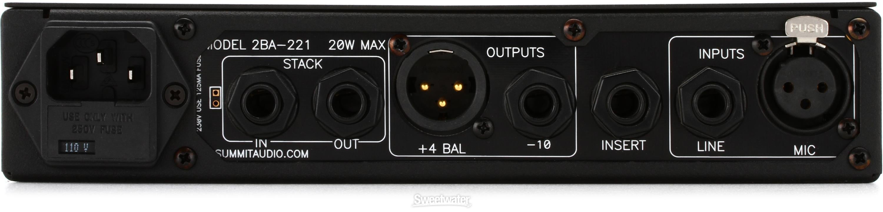 Summit Audio 2BA-221 Microphone Preamp | Sweetwater