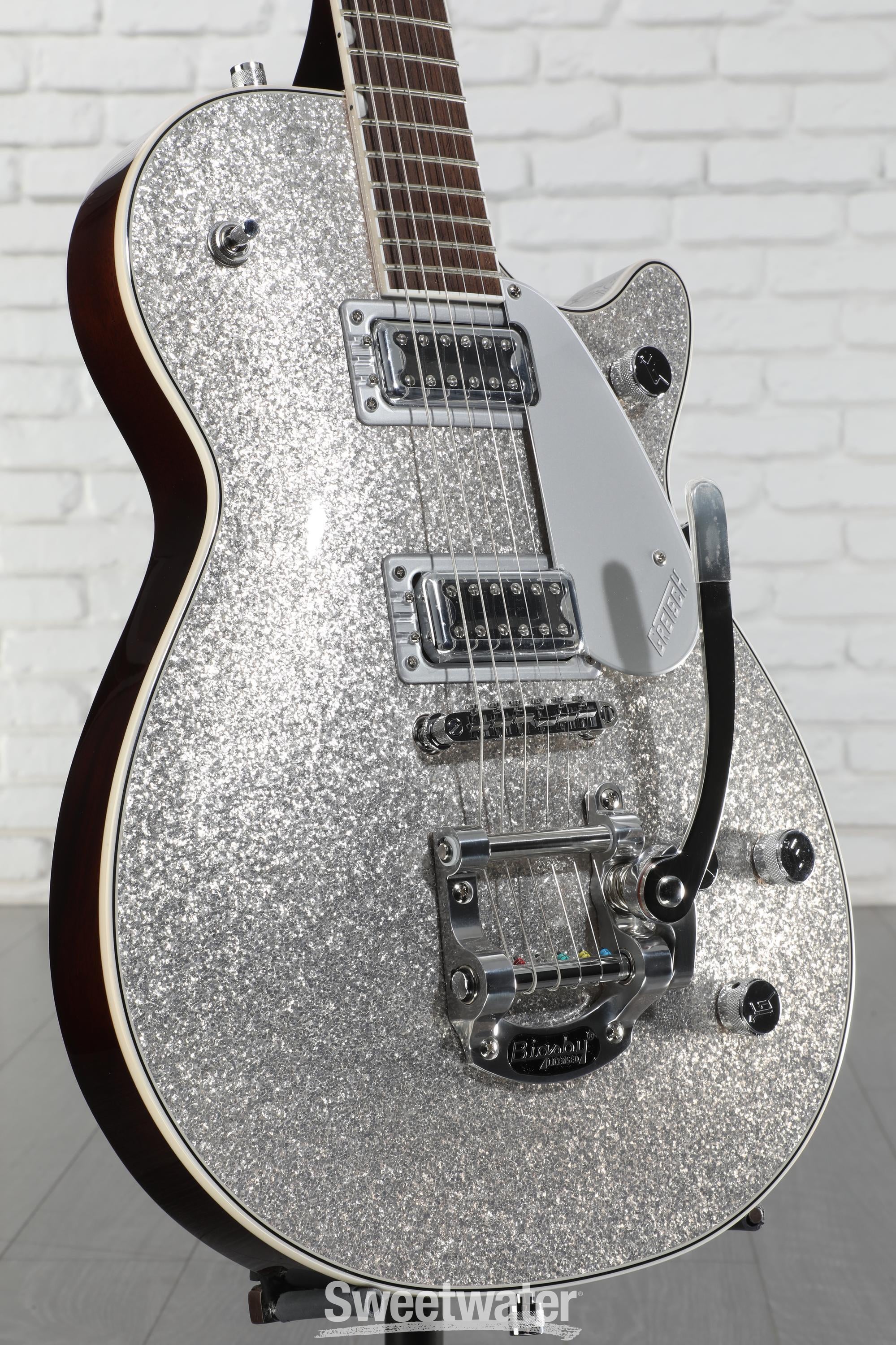 ギター Gretsch G5236T Pro Jet Silver Sparkle Gretsch G5236T Pro Jet w/Bigsby - Silver Sparkle - What To