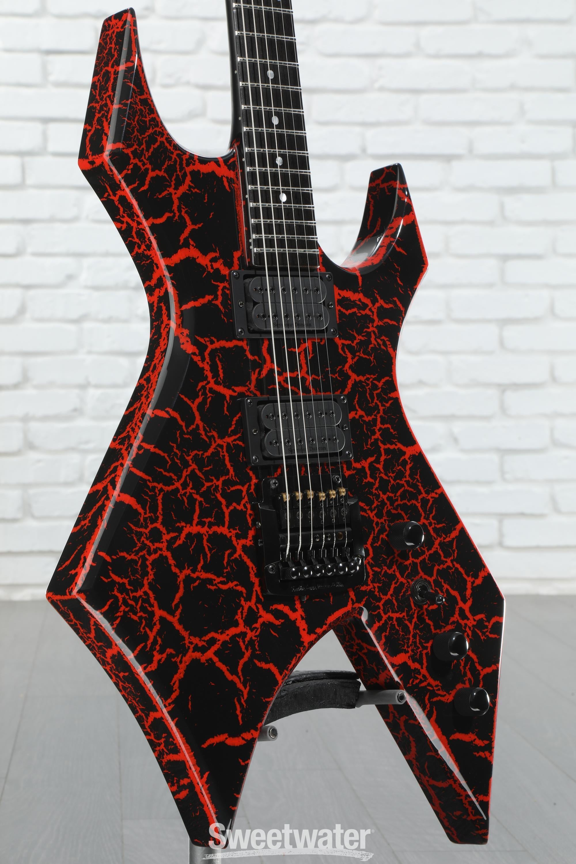B.C. Rich Warlock Legacy Electric Guitar - Red Crackle, Kahler Tremolo