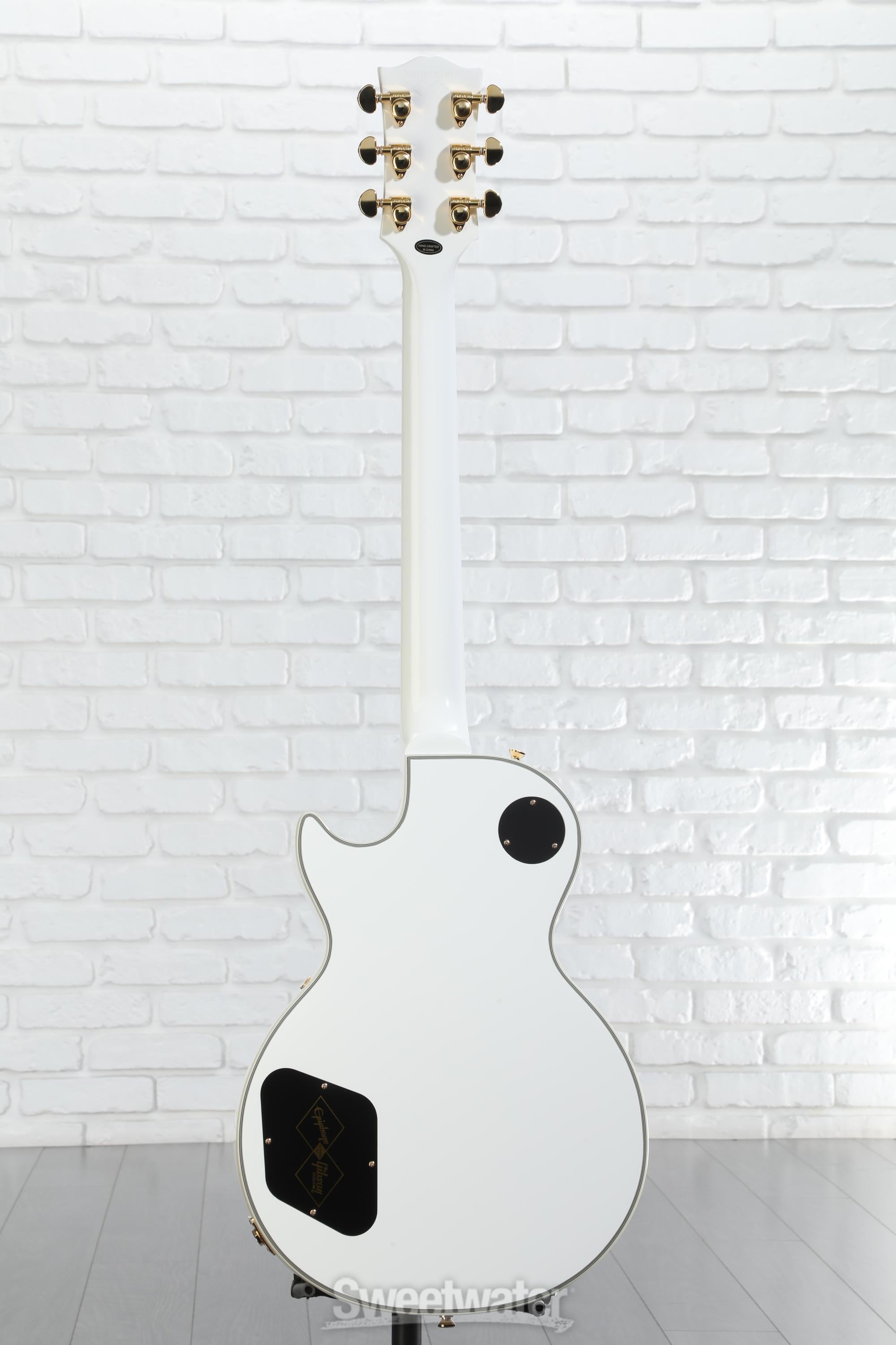 ギター Epiphone Les Paul Custom White Epiphone Les Paul Custom Electric Guitar Alpine White