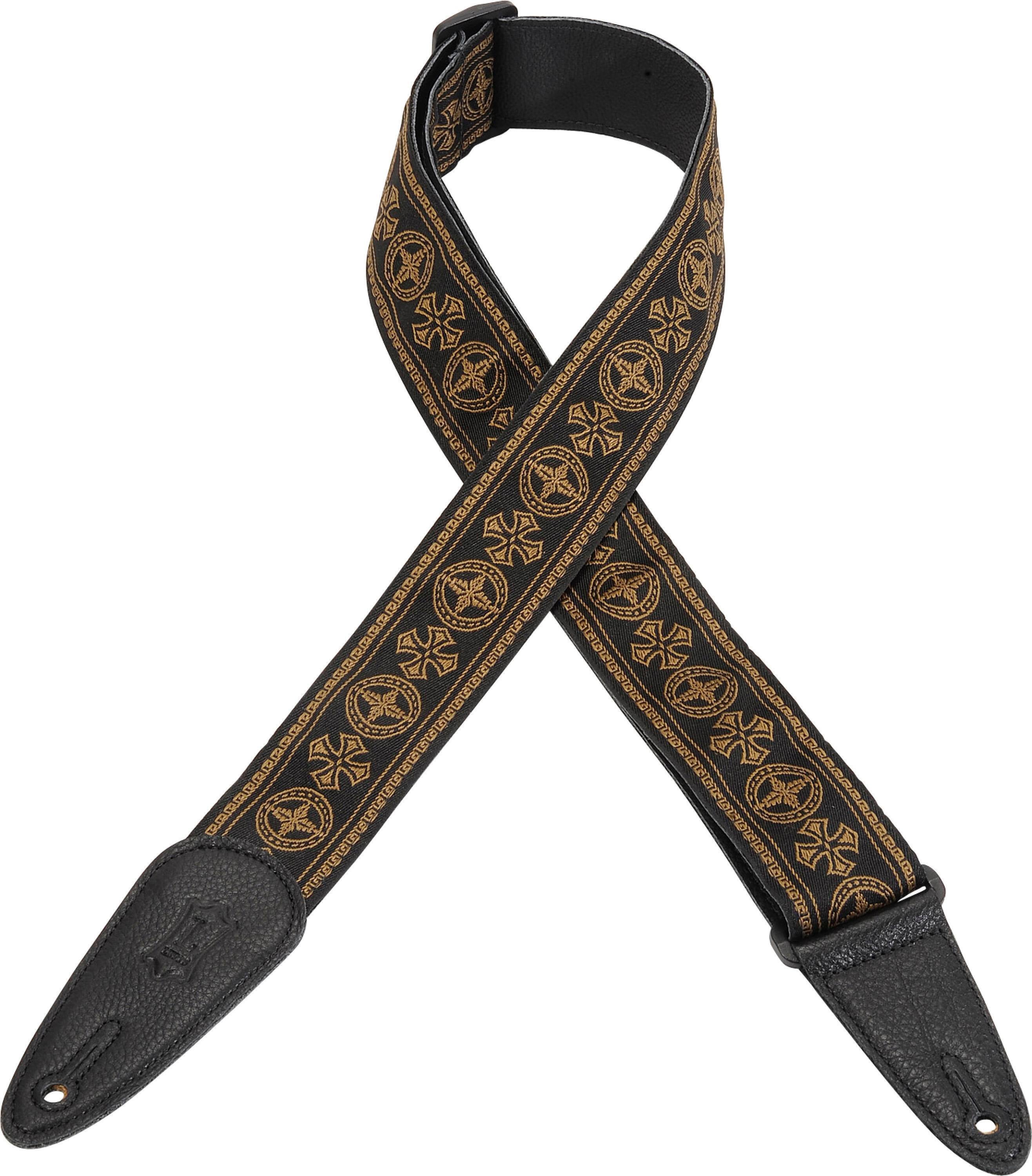 Photo of Levy's MGHJ2 Jacquard Weave Guitar Strap - Black and Brown