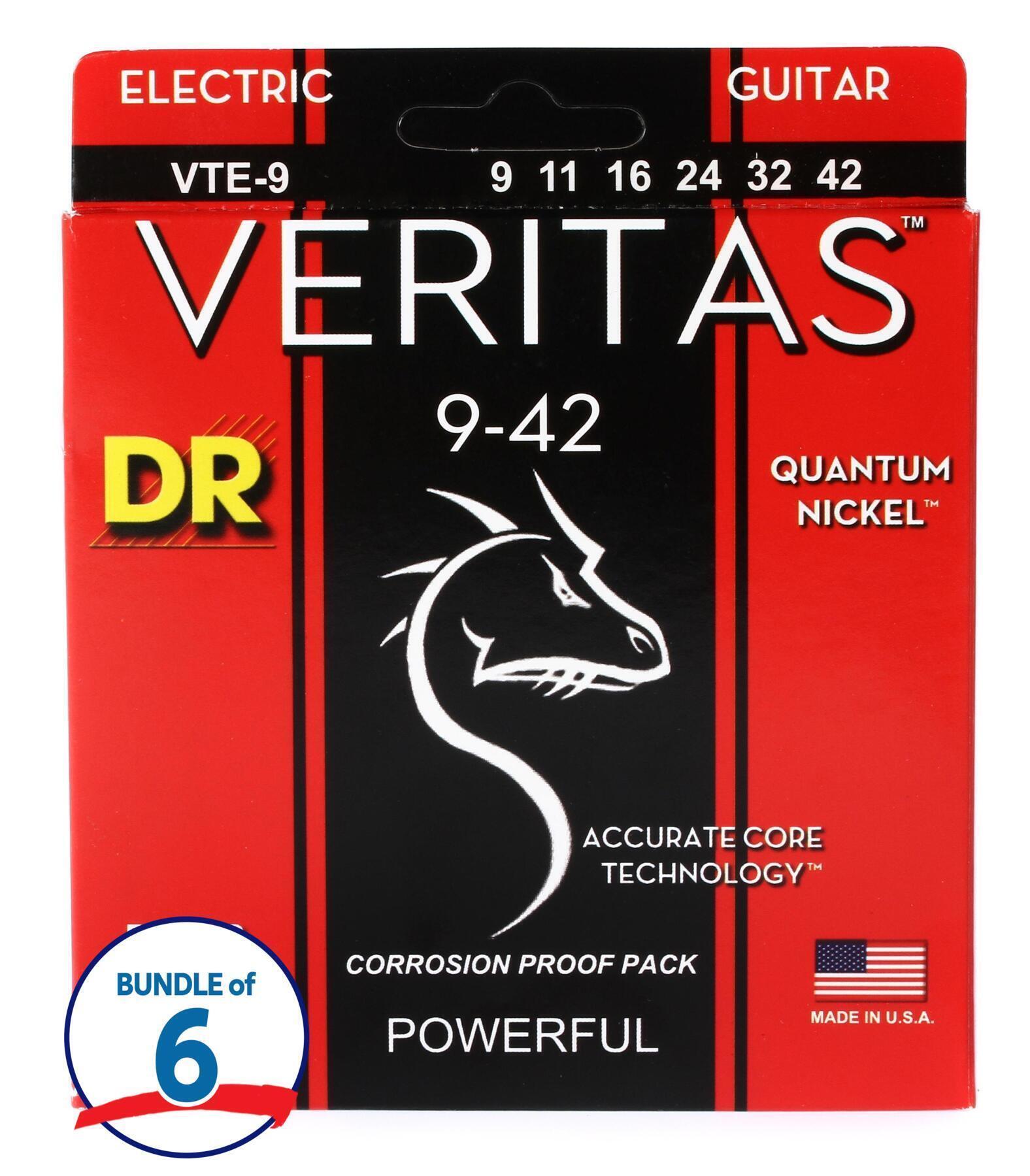 DR Strings VTE9 Veritas Electric Guitar Strings (6Pack) .009.042