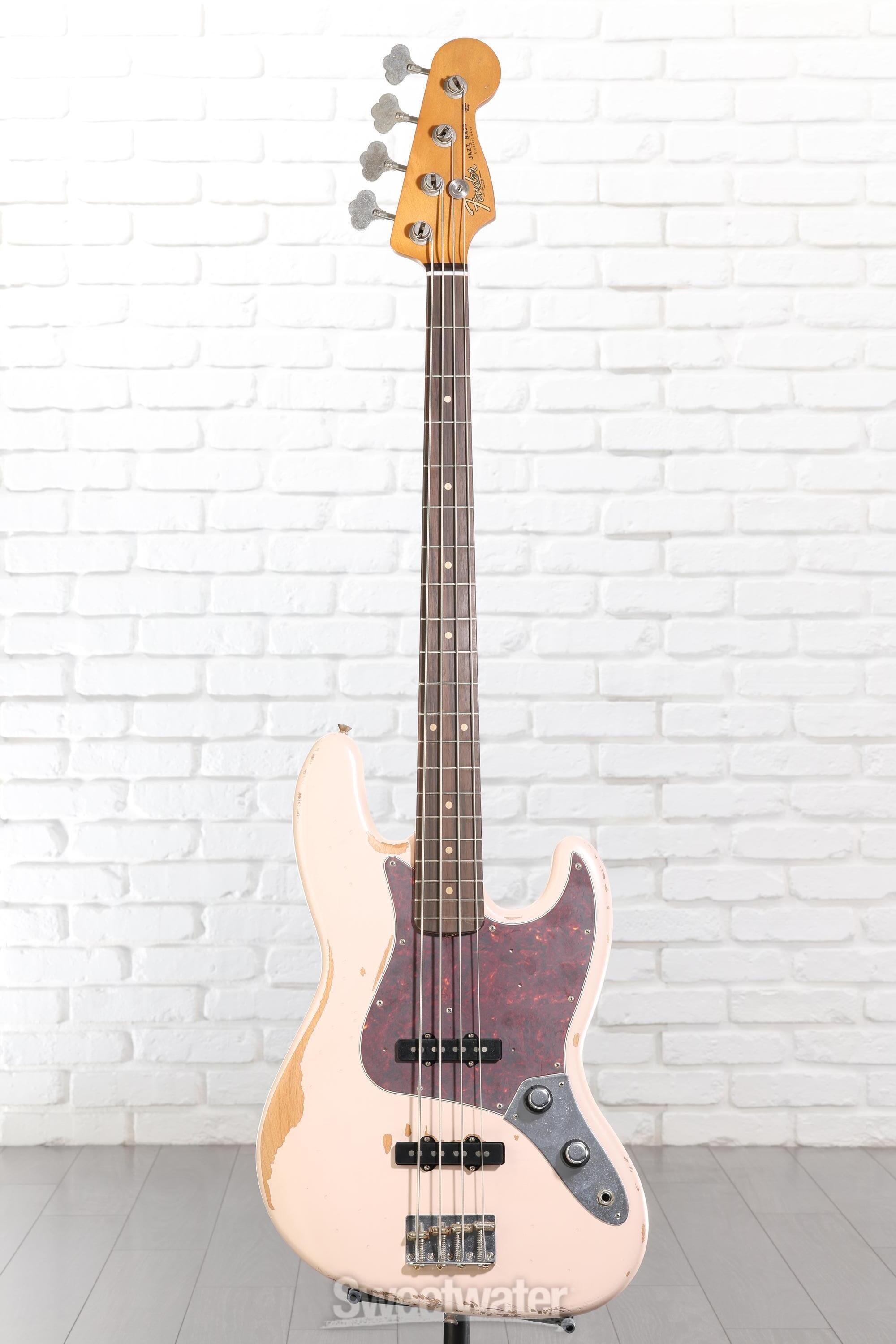 Fender Flea Jazz Bass - Shell Pink, Road Worn | Sweetwater