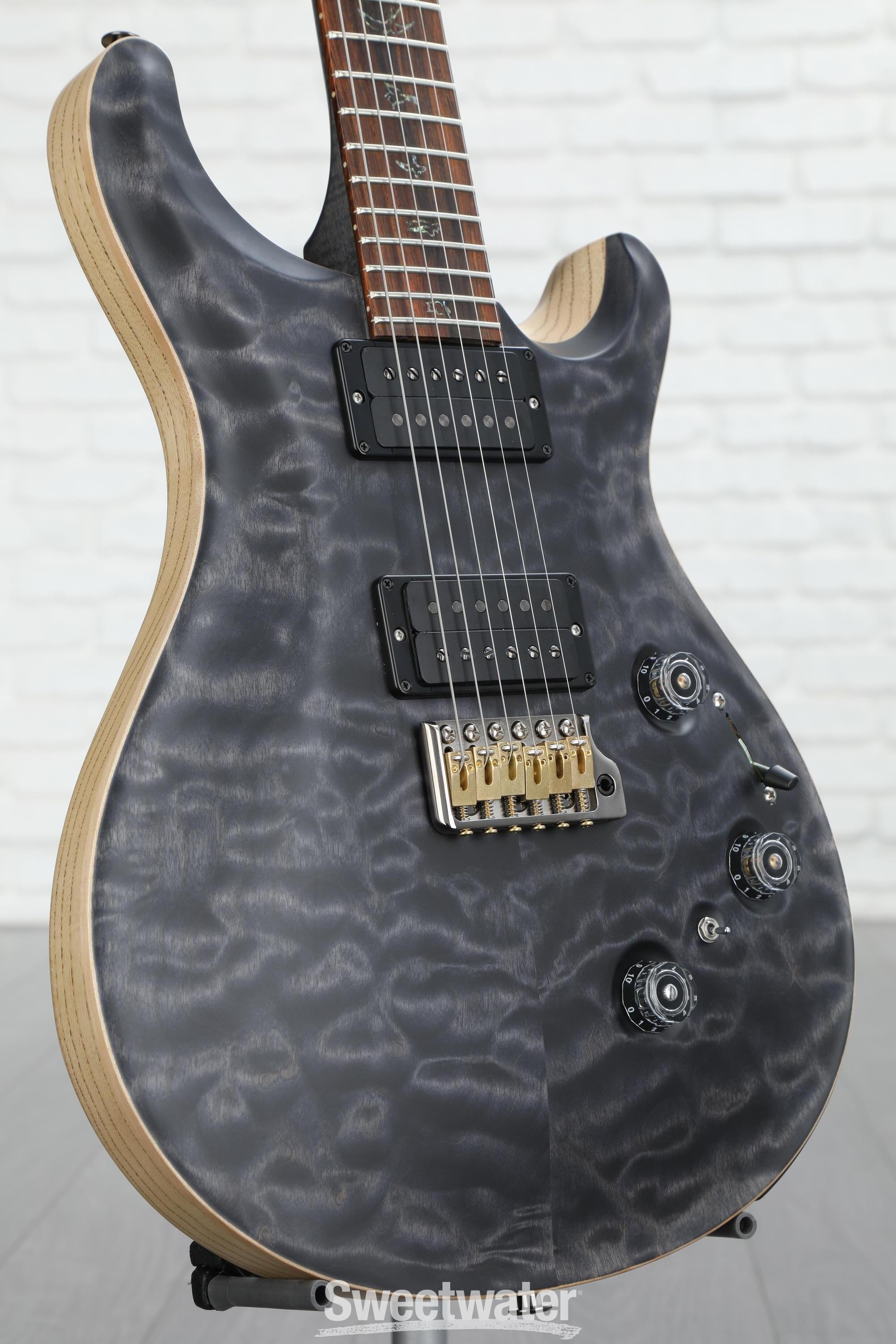 PRS Wood Library Custom 24 Piezo Electric Guitar - Gray Black, 10-Top