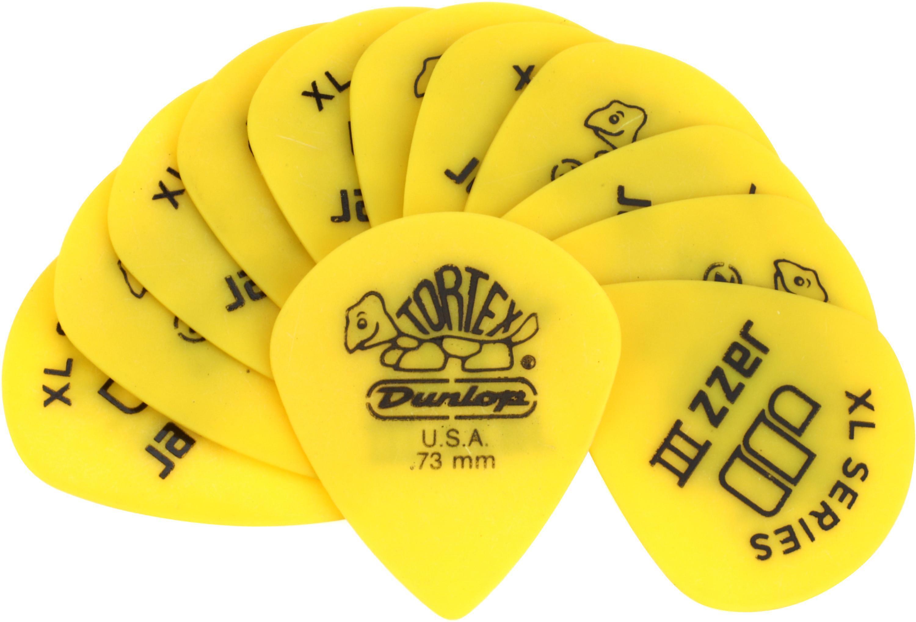 Dunlop Tortex Jazz III XL Guitar Picks - .73mm Yellow, 12 Dunlop Tortex Jazz III XL Guitar Picks - .73mm Yellow, 12