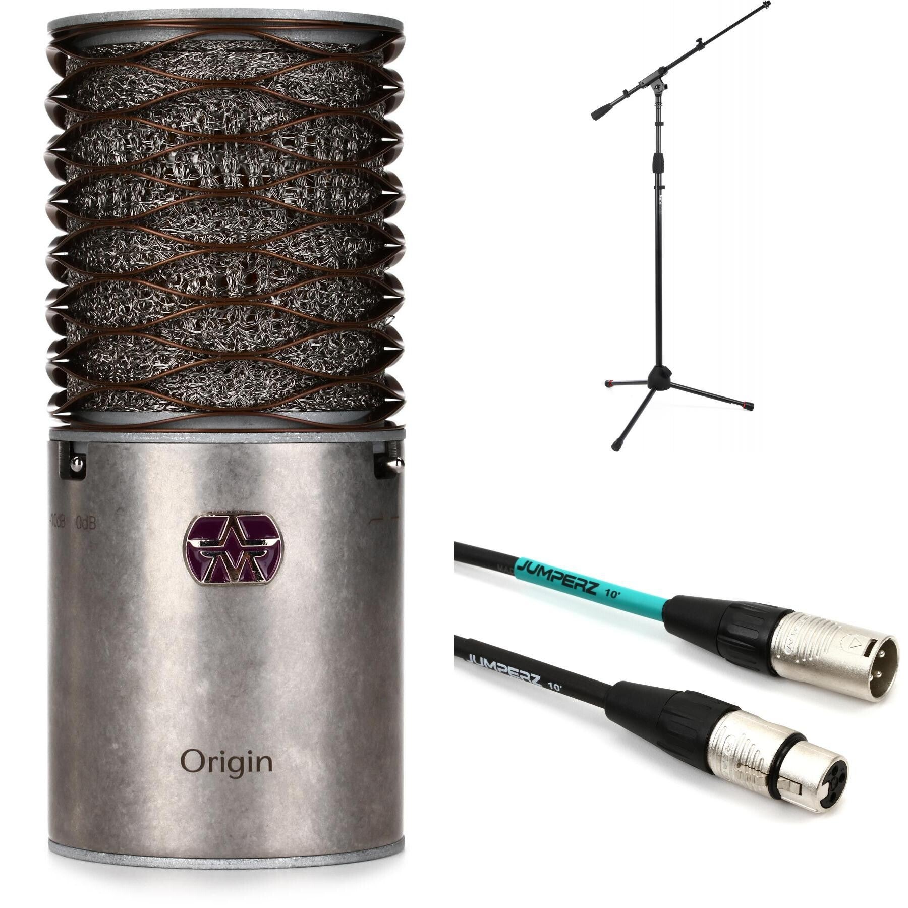 Aston Microphones Origin Large-diaphragm Condenser Microphone Bundle with  Stand and Cable