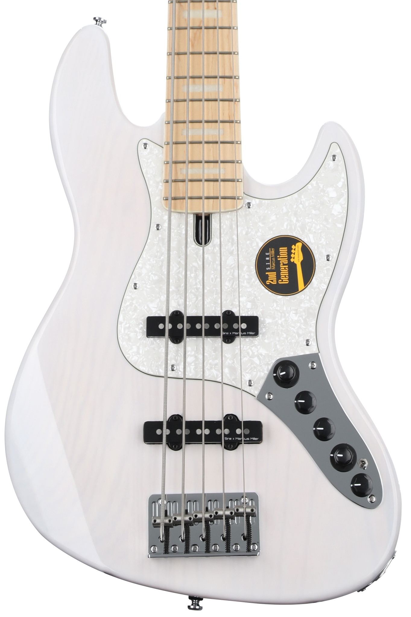 Sire Marcus Miller V7 Swamp Ash 5-string Bass Guitar - White