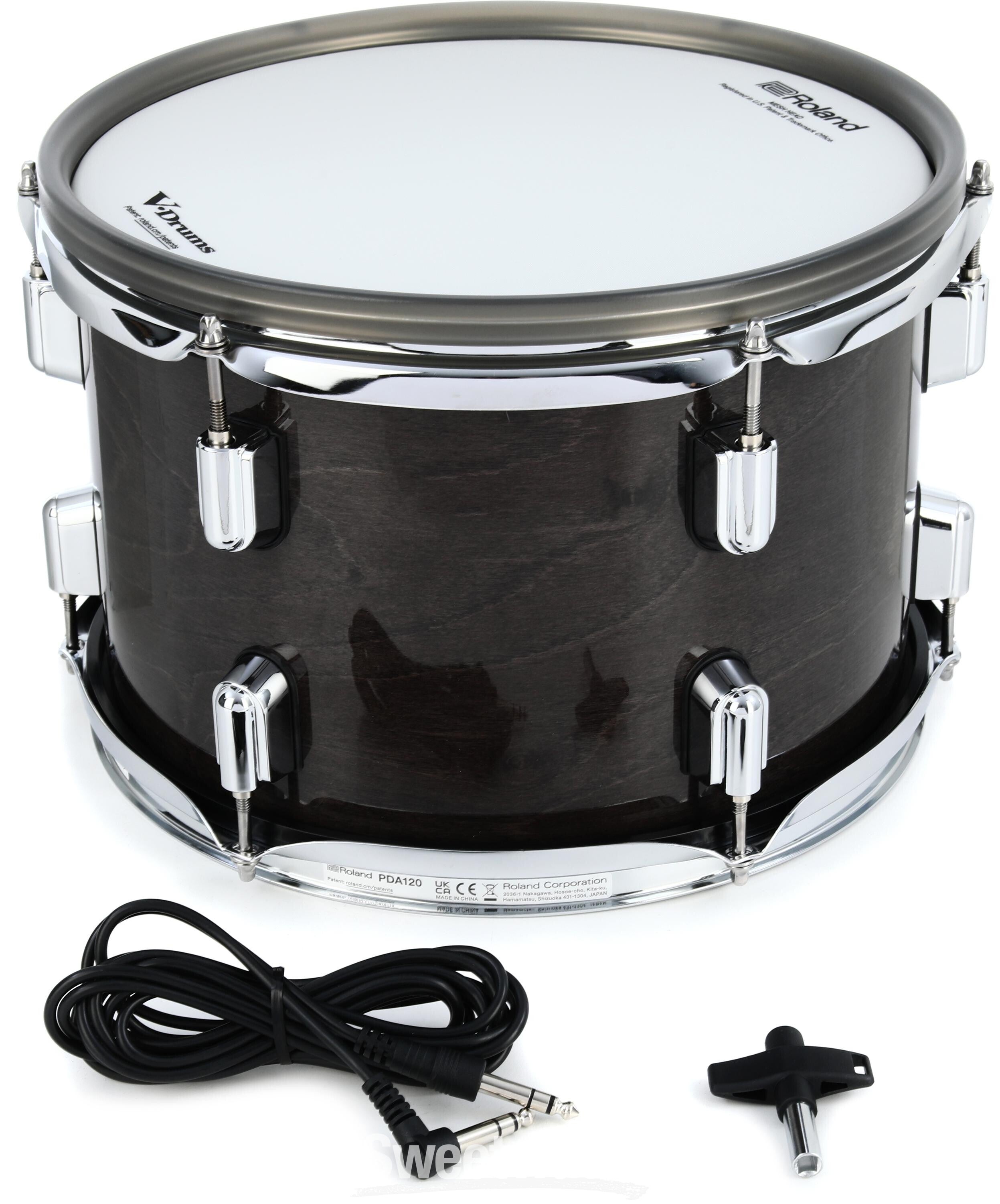 Roland PDA120 V-Drums Acoustic Design 12 x 8 inch Tom Pad - Gloss Ebony