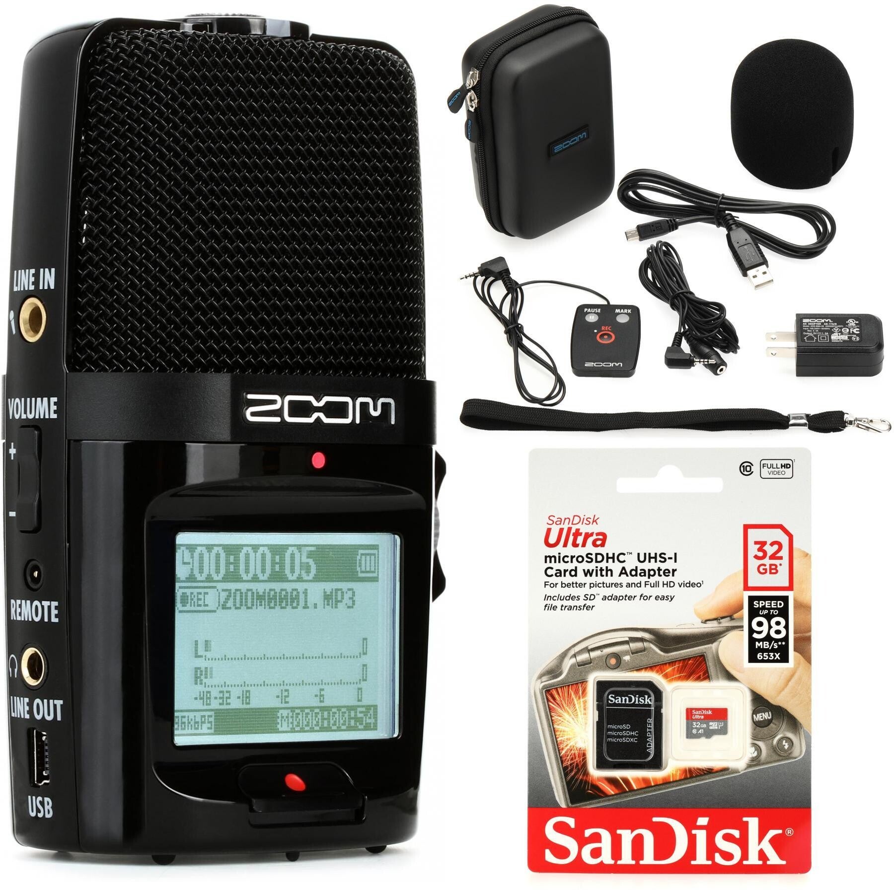 Zoom H2n 4-channel Handy Recorder Essentials Bundle | Sweetwater