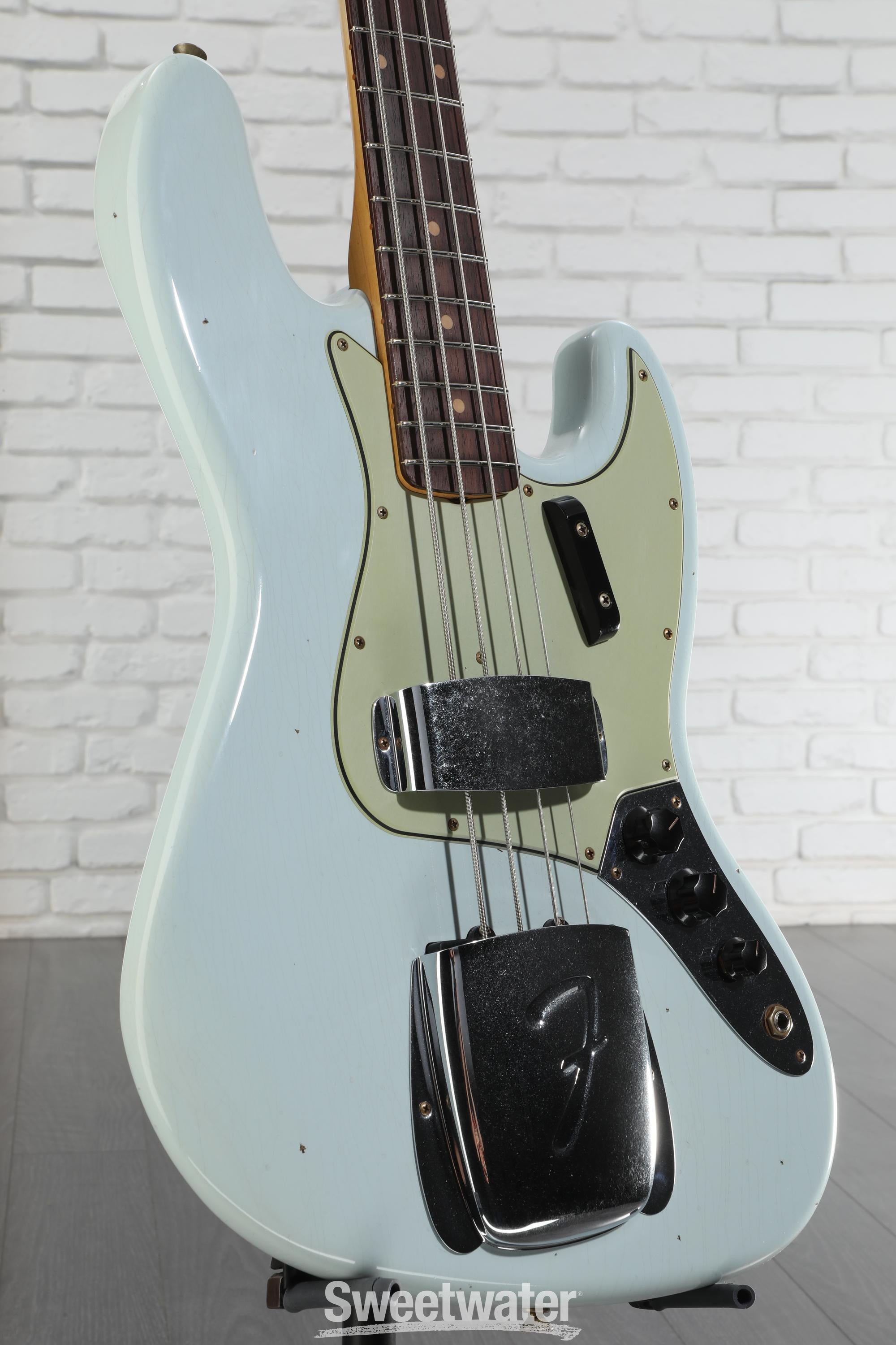 ベース Fender Custom Shop Jazz Bass SONIC BLUE Fender Custom Shop '64 Jazz Bass Relic, Sonic Blue with
