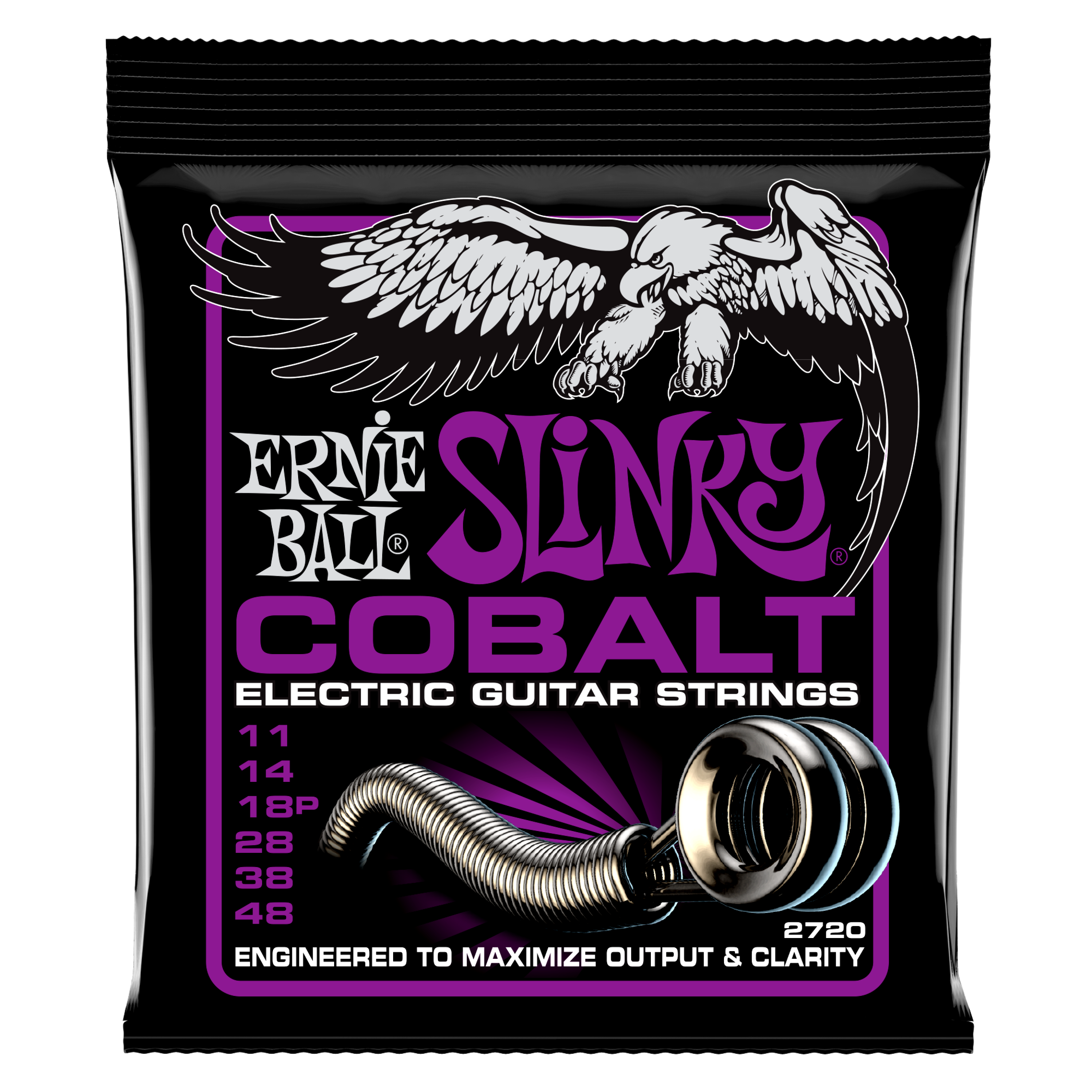 Bundled Item: Ernie Ball 2720 Power Slinky Cobalt Electric Guitar Strings - .011-.048