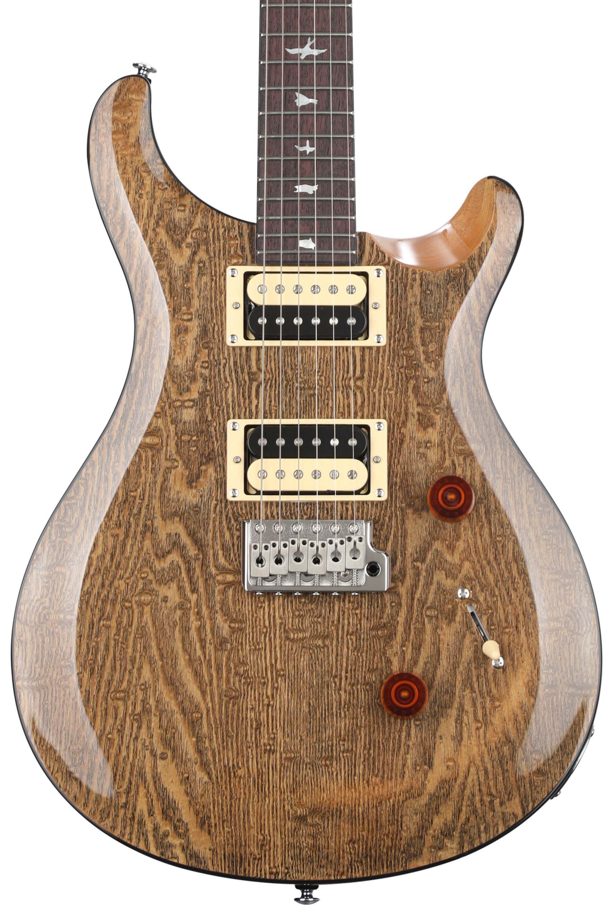 PRS SE Custom 24 Electric Guitar - Burled Ash Natural with Black Filler