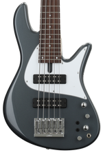 Photo of Fodera Emperor 5 Standard Classic Bass Guitar - Charcoal Frost Metallic with White Pickguard