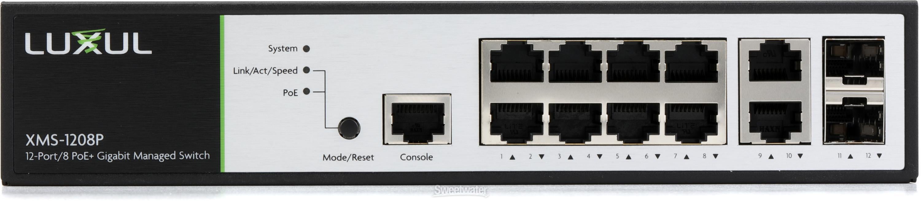 Luxul XMS-1208P 12-port/8 PoE+ Rackmount Gigabit Managed Switch