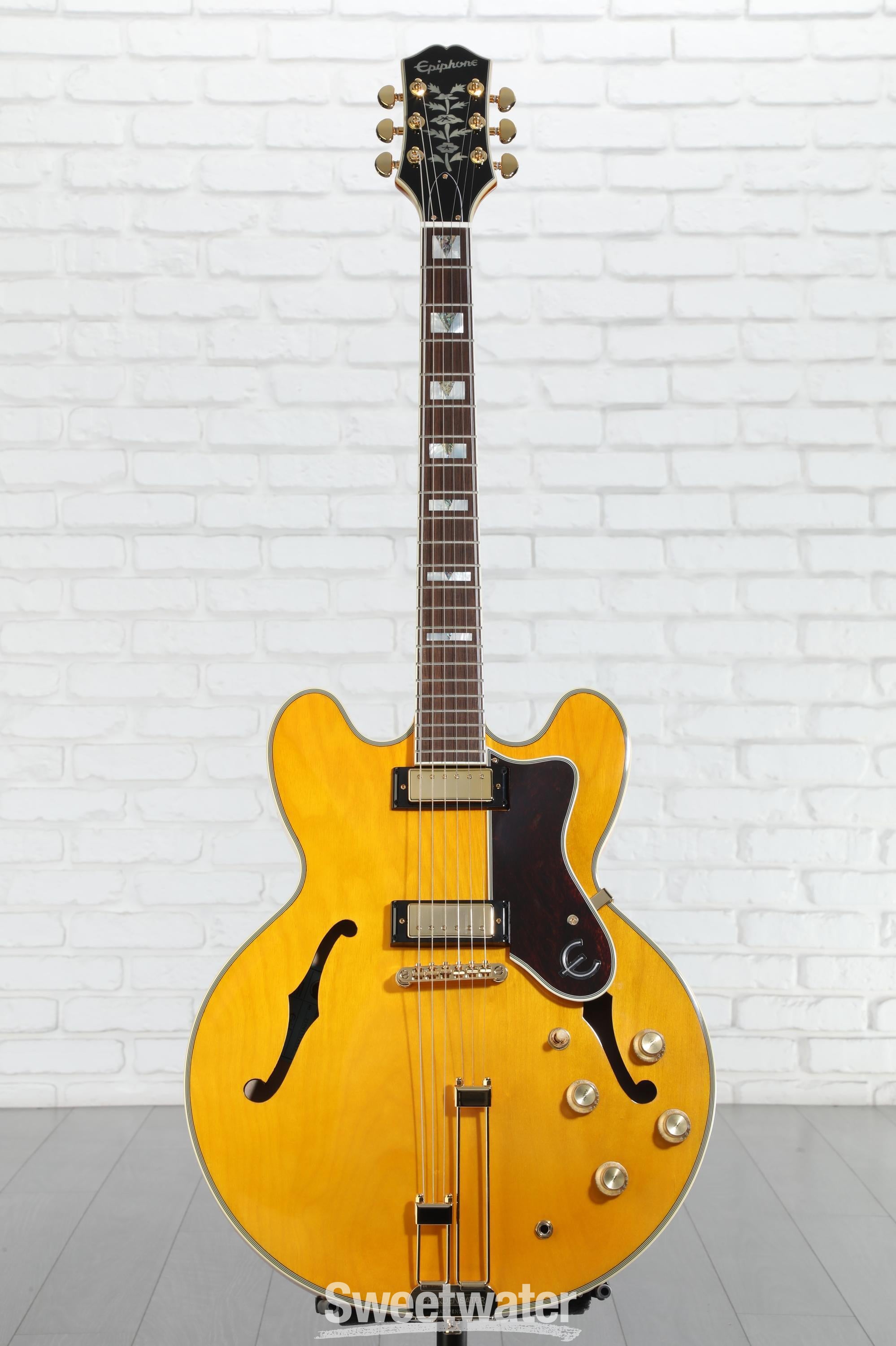Epiphone sheraton セミアコ Amazon.com: Epiphone Sheraton Semi Hollow Body, Vintage Sunburst