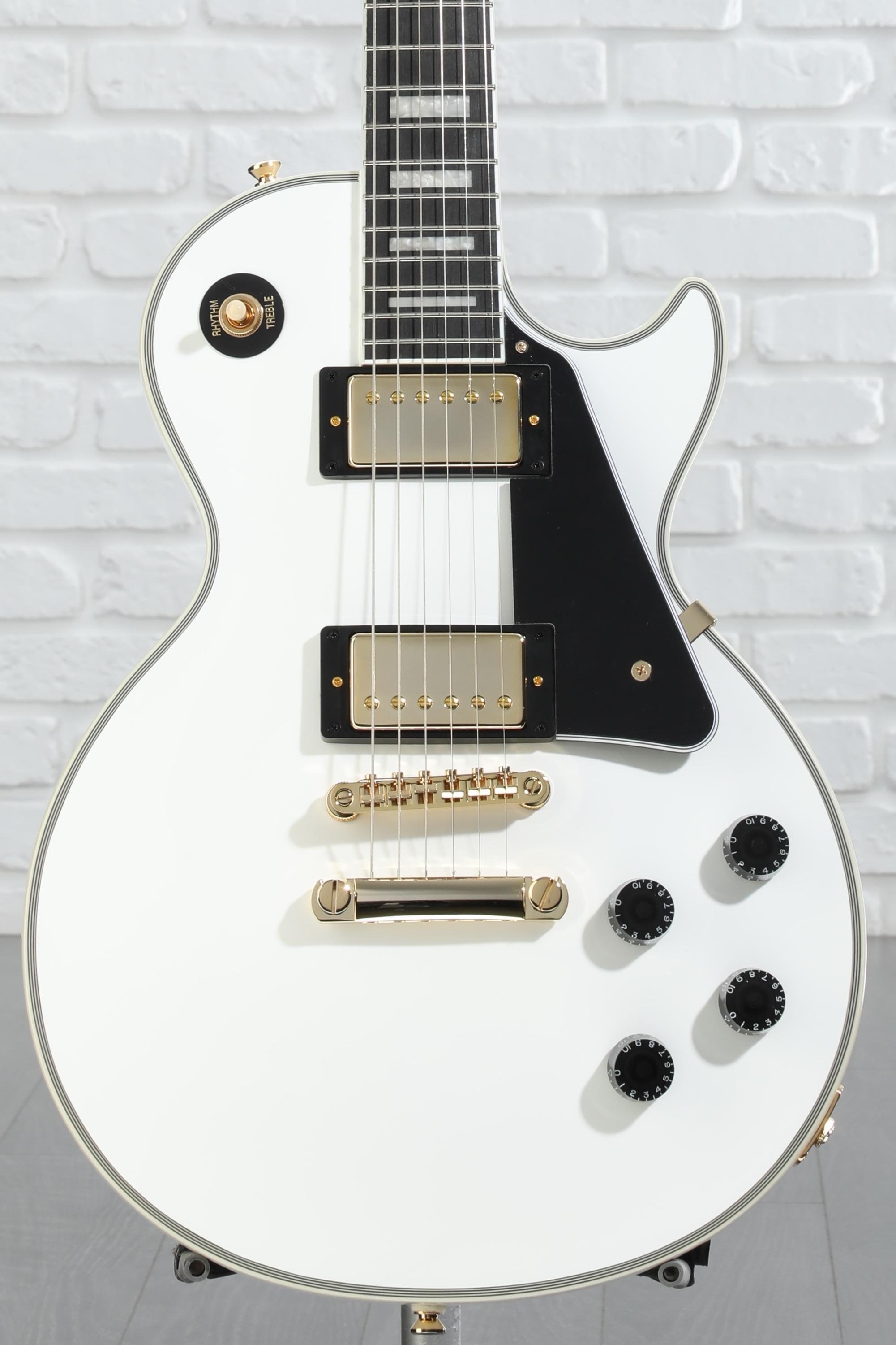 Amazon.com: Epiphone Les Paul Custom, Alpine White with Gold