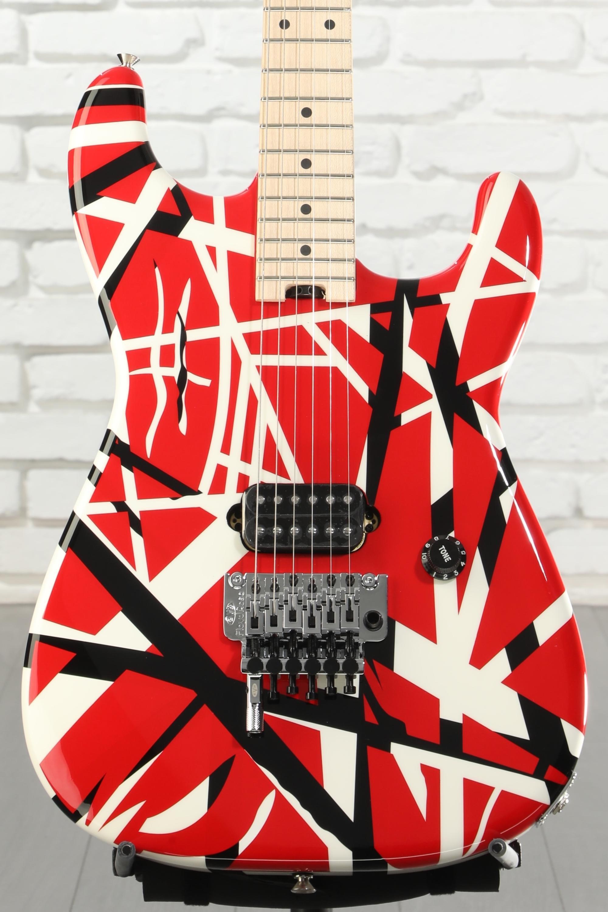 EVH Striped Series - Red with Black and White Stripes | Sweetwater