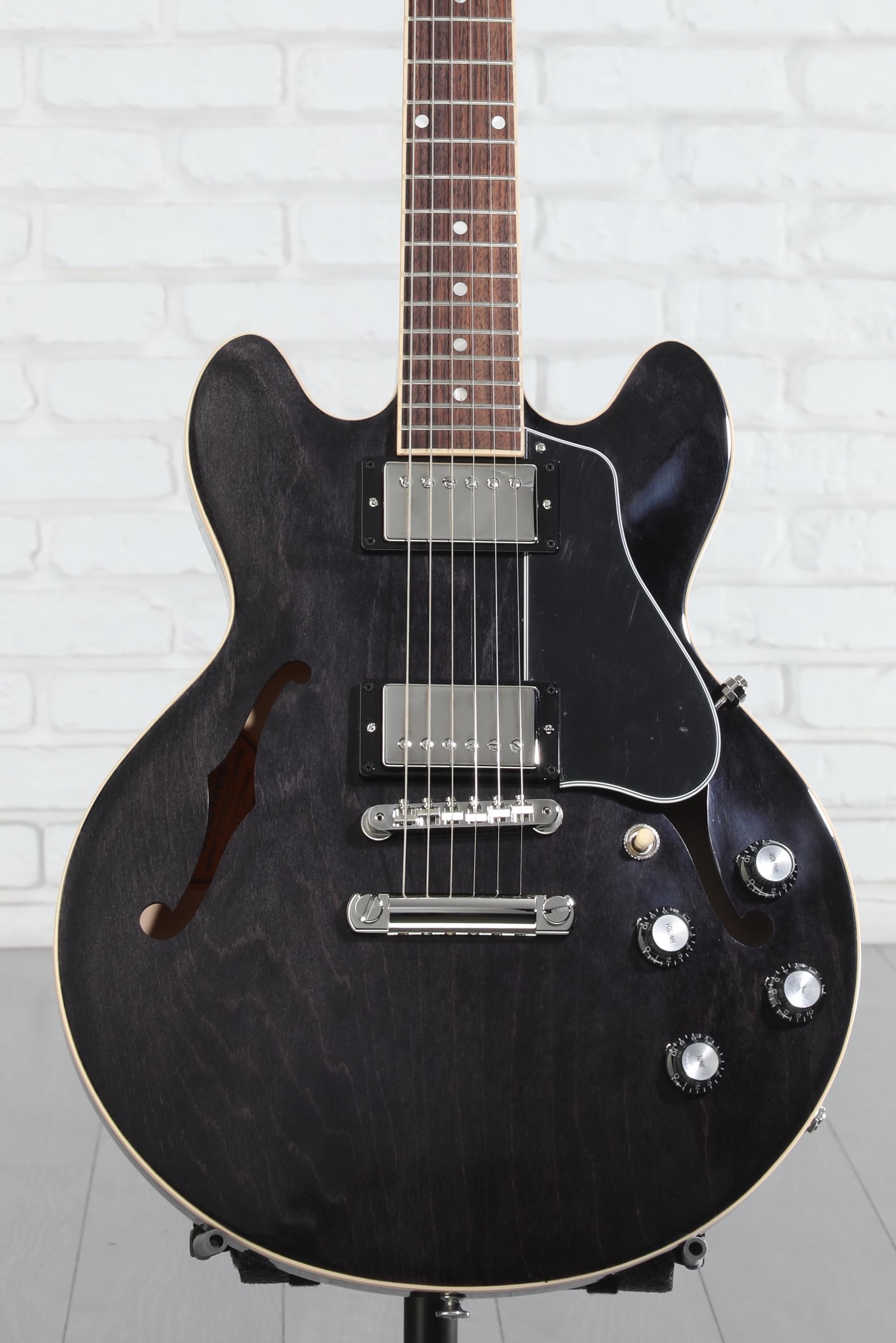 ギター Gibson ES-339 Gloss Ebony Black Gibson ES-339 Semi-hollowbody Electric Guitar - Trans Ebony