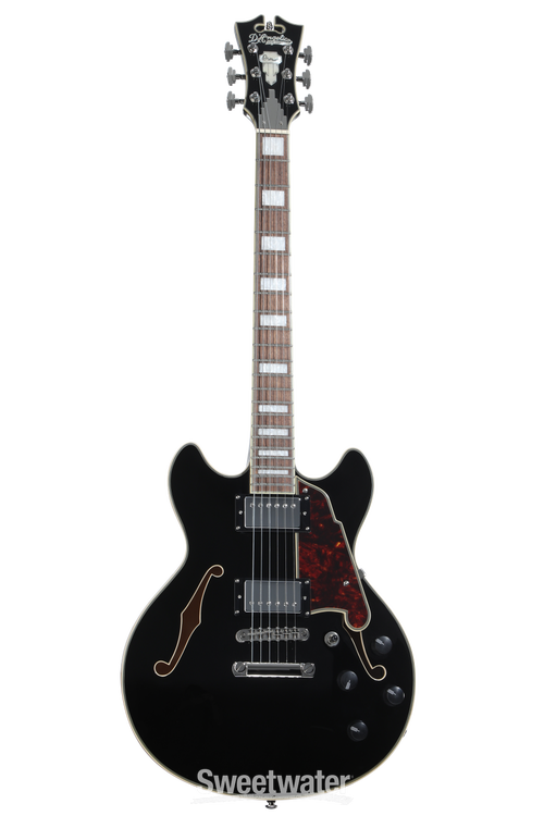D'Angelico Premier Mini DC Electric Guitar - Black with Stopbar