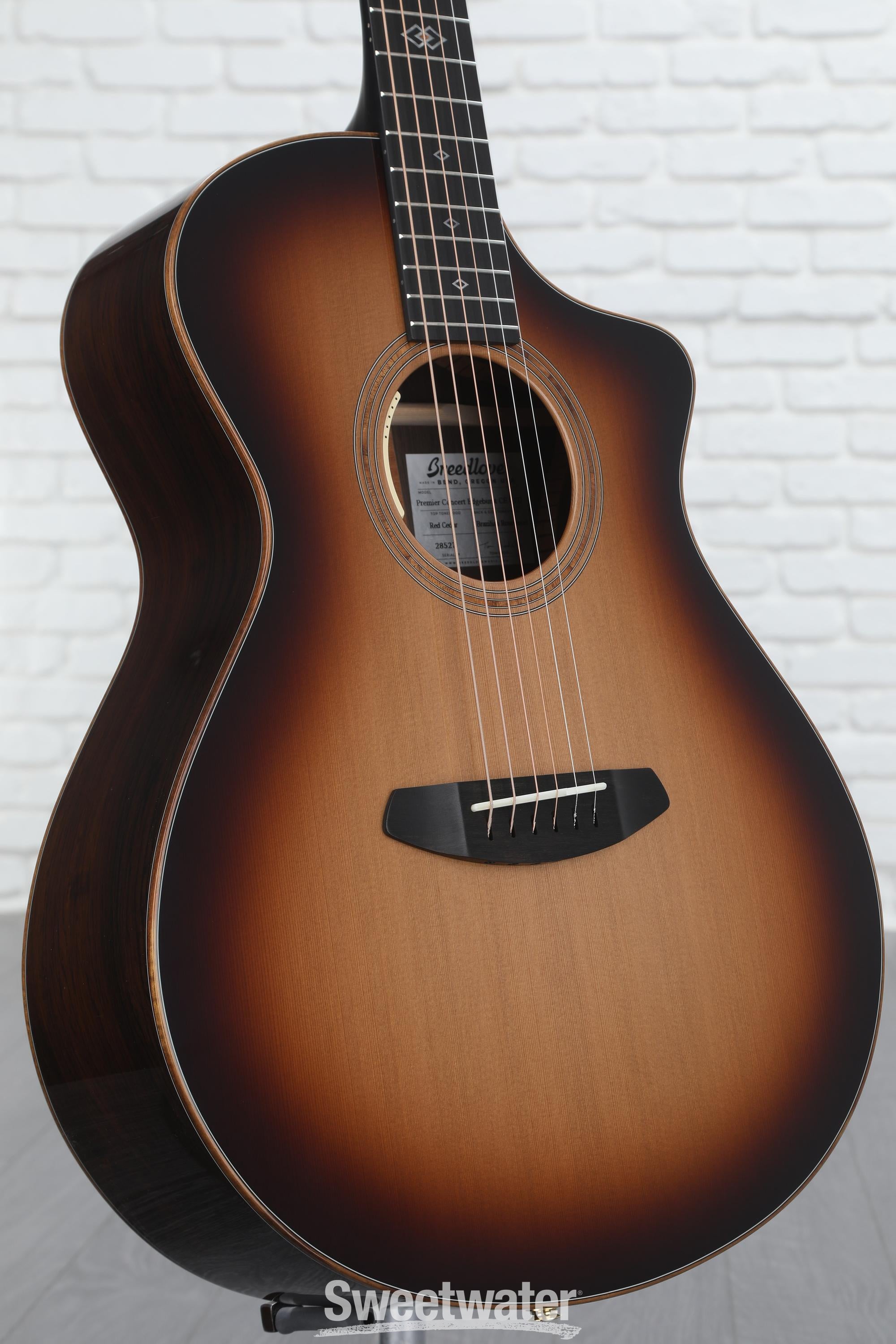 美品 Breedlove Premier Concerto E Anthem搭載 Premier Dreadnought Concerto Edgeburst CE Redwood - East Indian