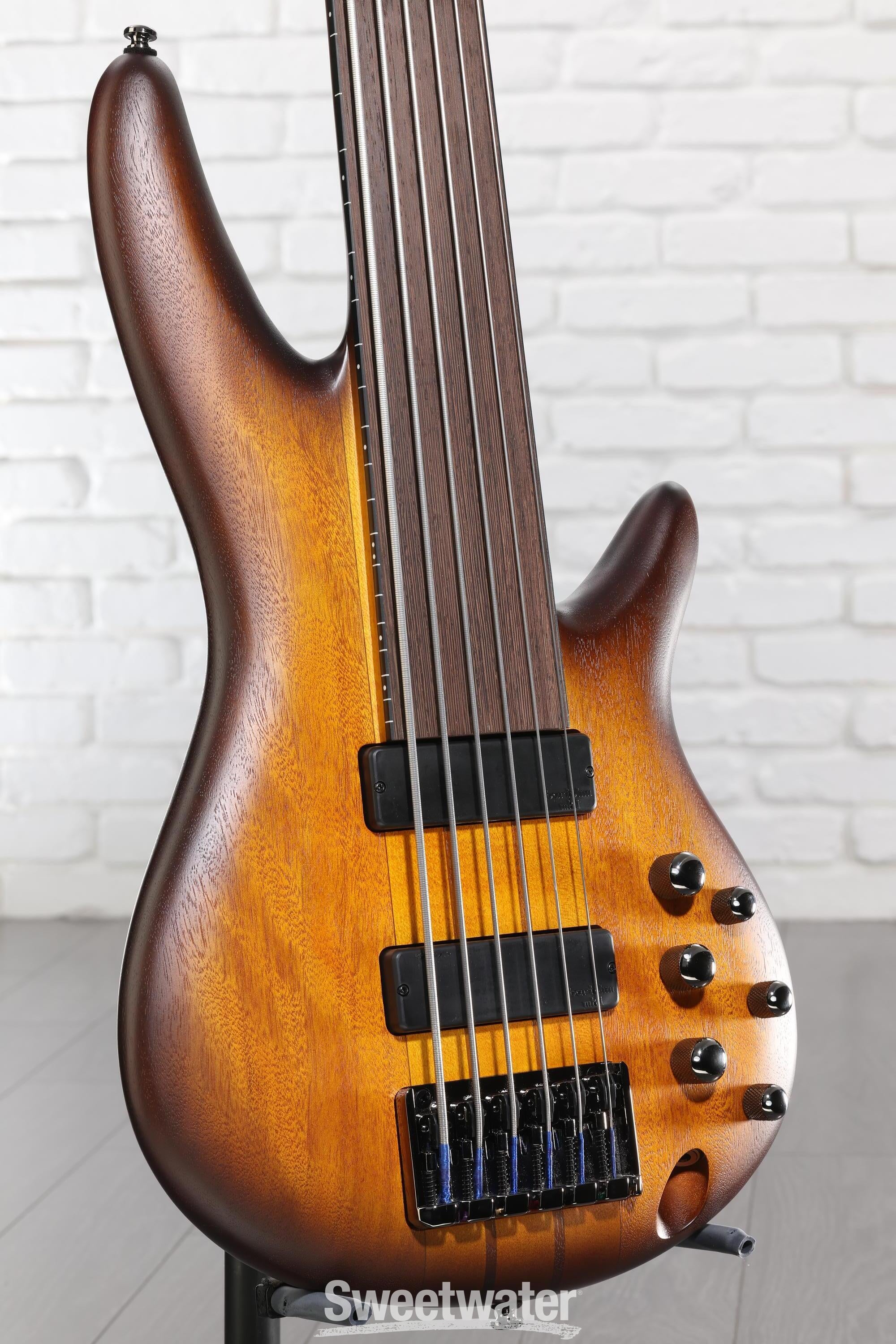 Photo of Ibanez SRF706 Fretless Bass Guitar - Brown Burst Flat