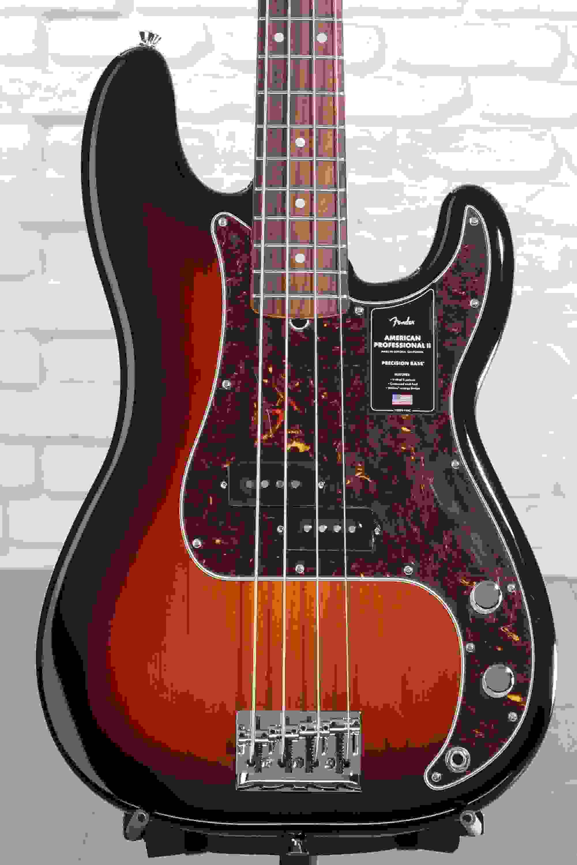 Fender American Professional II Precision Bass Guitar - 3-color Sunburst, Rosewood Fingerboard