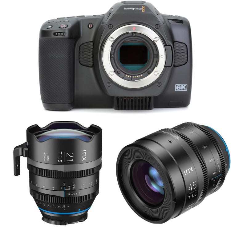 Blackmagic Design Pocket Cinema Camera 6K Pro with Dual IRIX Cine - Main Image