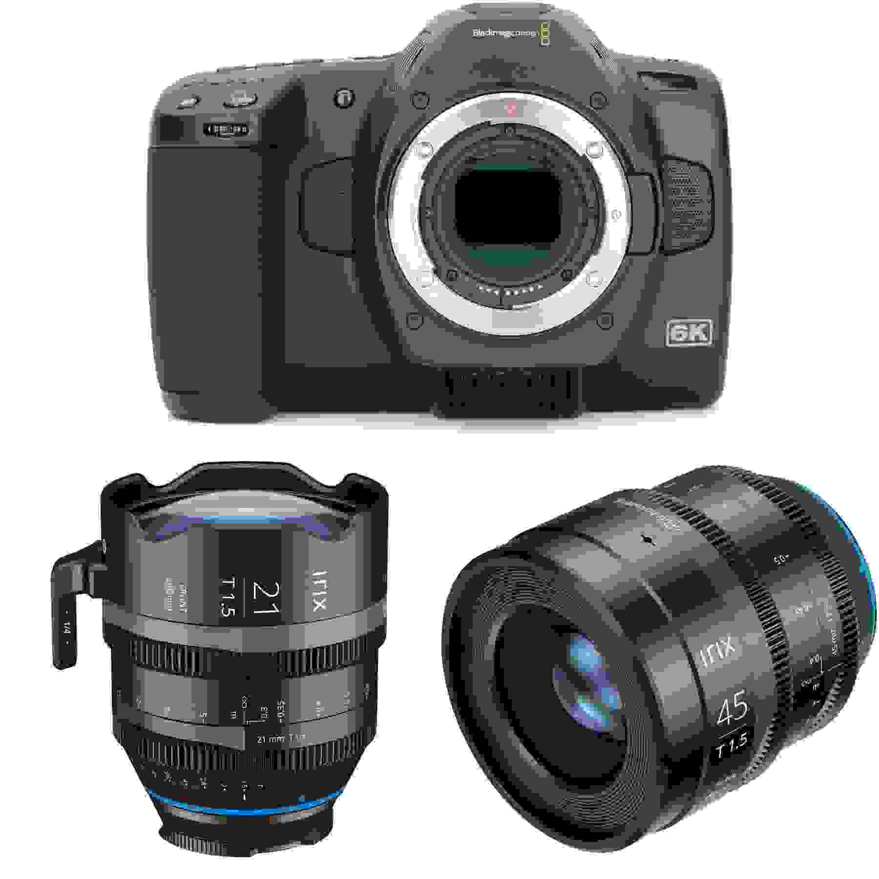 Blackmagic Design Pocket Cinema Camera 6K Pro with Dual IRIX Cine Lens - 21mm/45mm